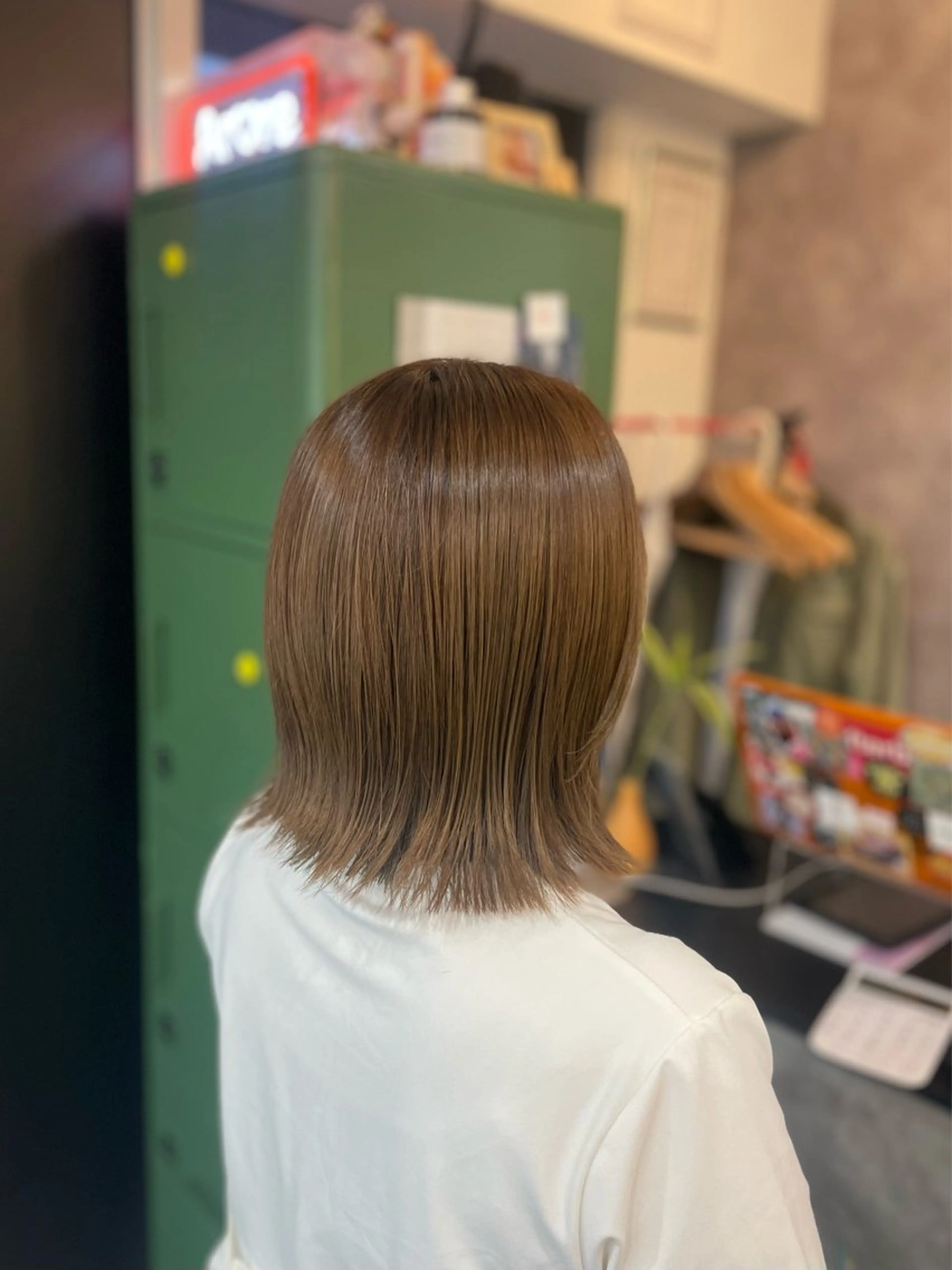 ミディアム カラー ベージュカラー オリーブベージュ ボブ カット ヘアカラー トリートメント @miyuki _uenoのヘアスタイル