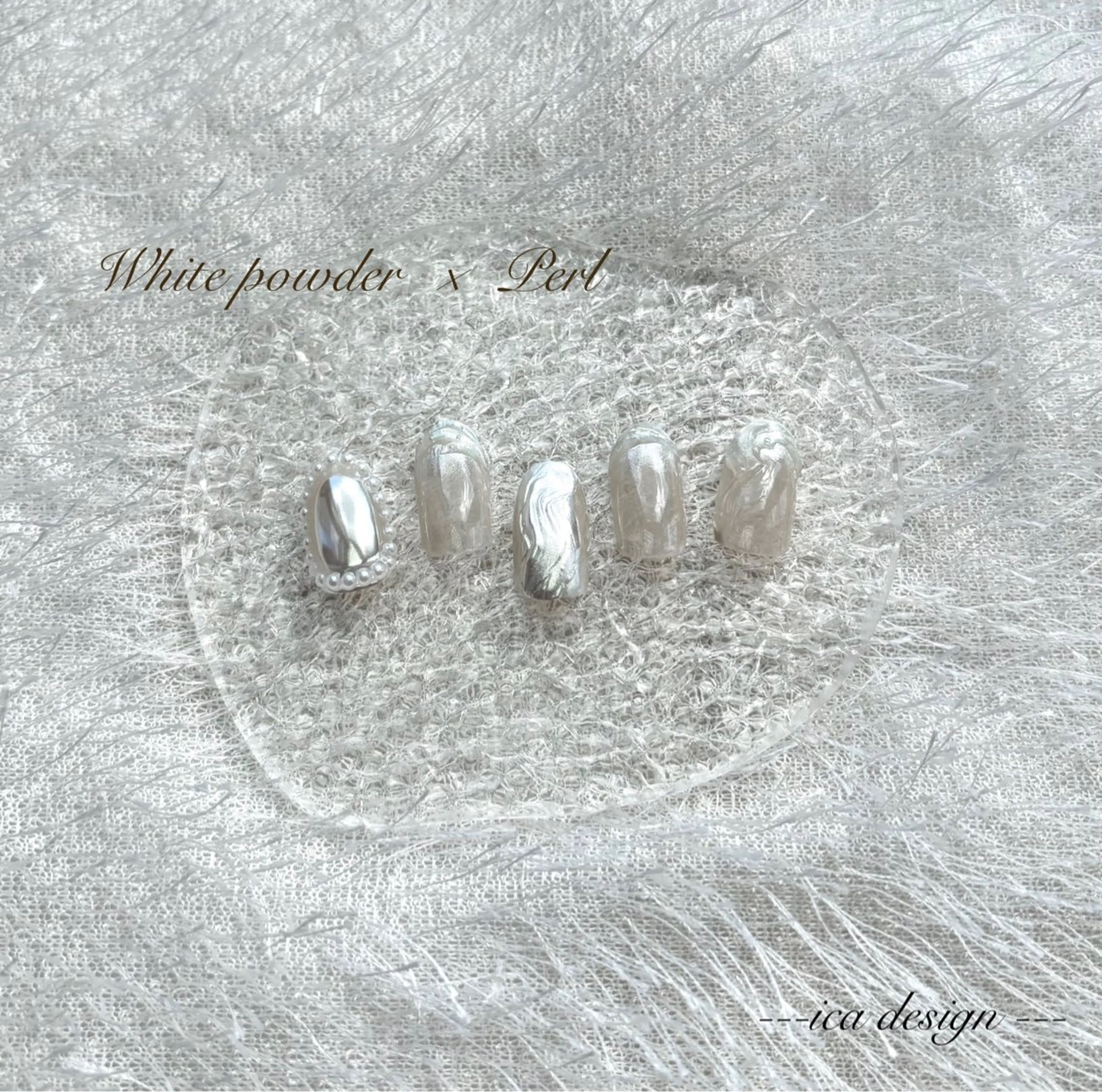 ネイル ホワイト ハンドネイル nonno. icaのネイルデザイン