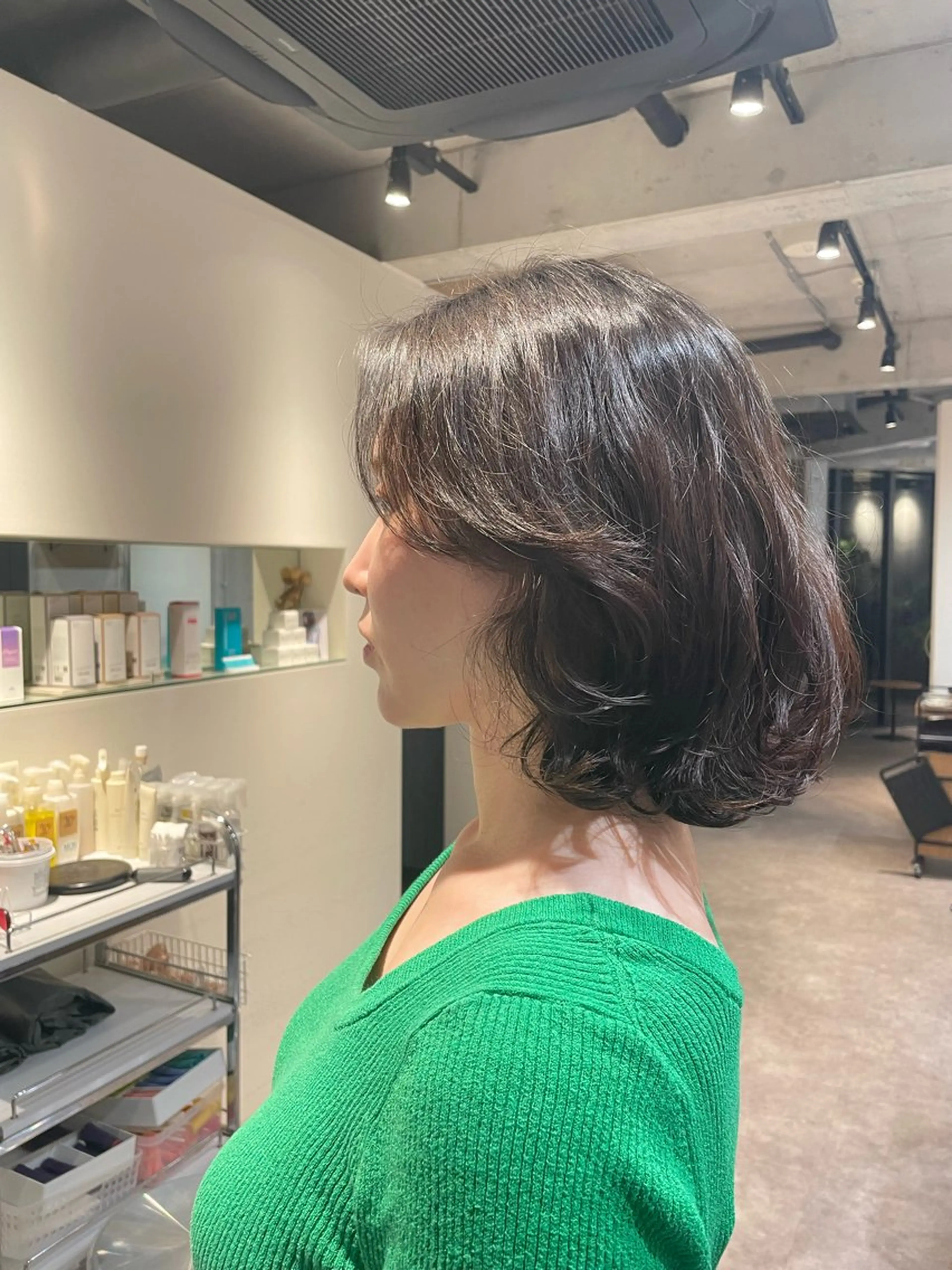 パーマ 葉月/ボブ/ 透明感カラー／中目黒のヘアスタイル