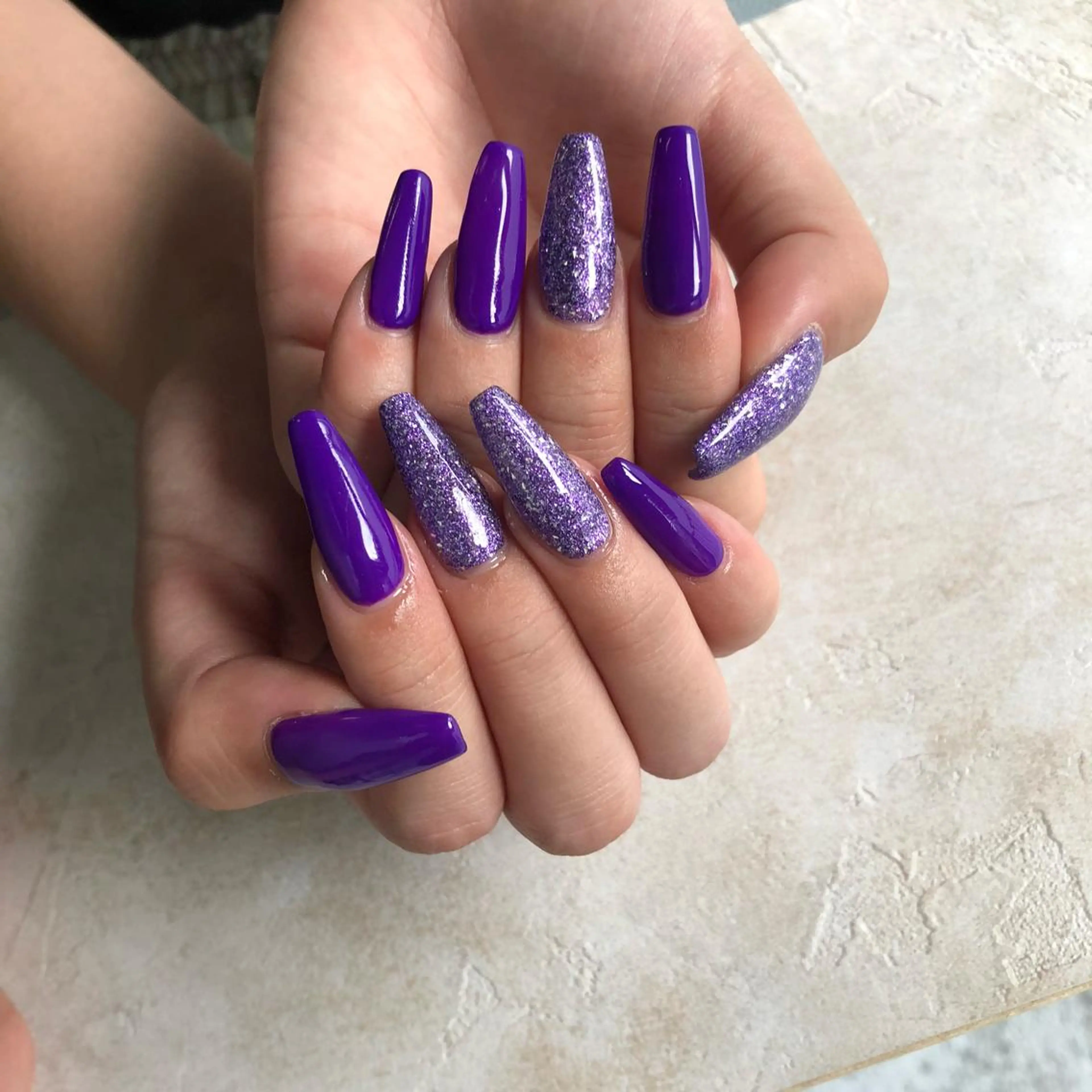 ネイル ロングネイル パープル スカルプネイル crestnail所属・小林 束紗のネイルデザイン