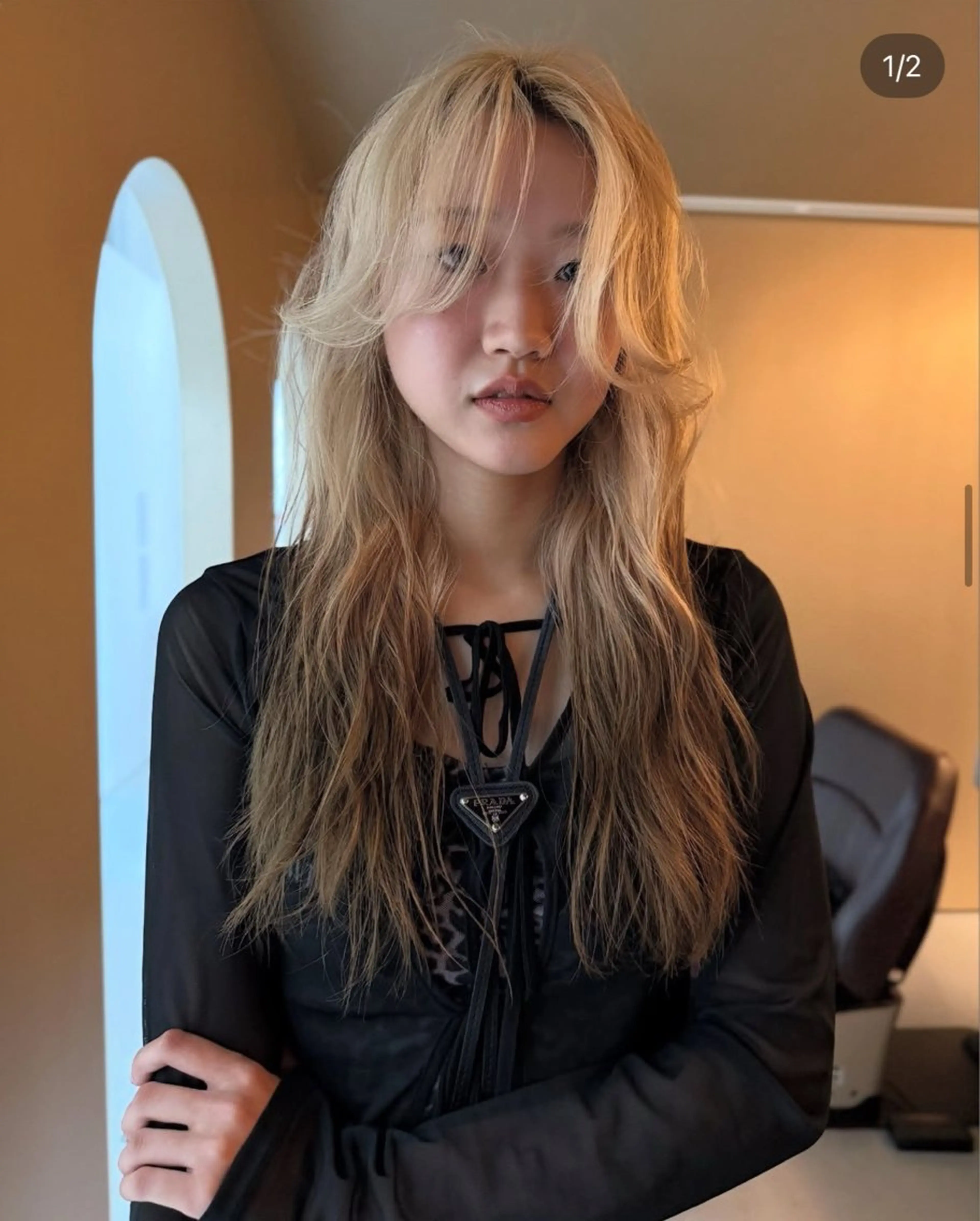 ロング レイヤーカット ヘアカラー 【川崎で叶う艶髪✨】 ニーナ/川崎駅のヘアスタイル