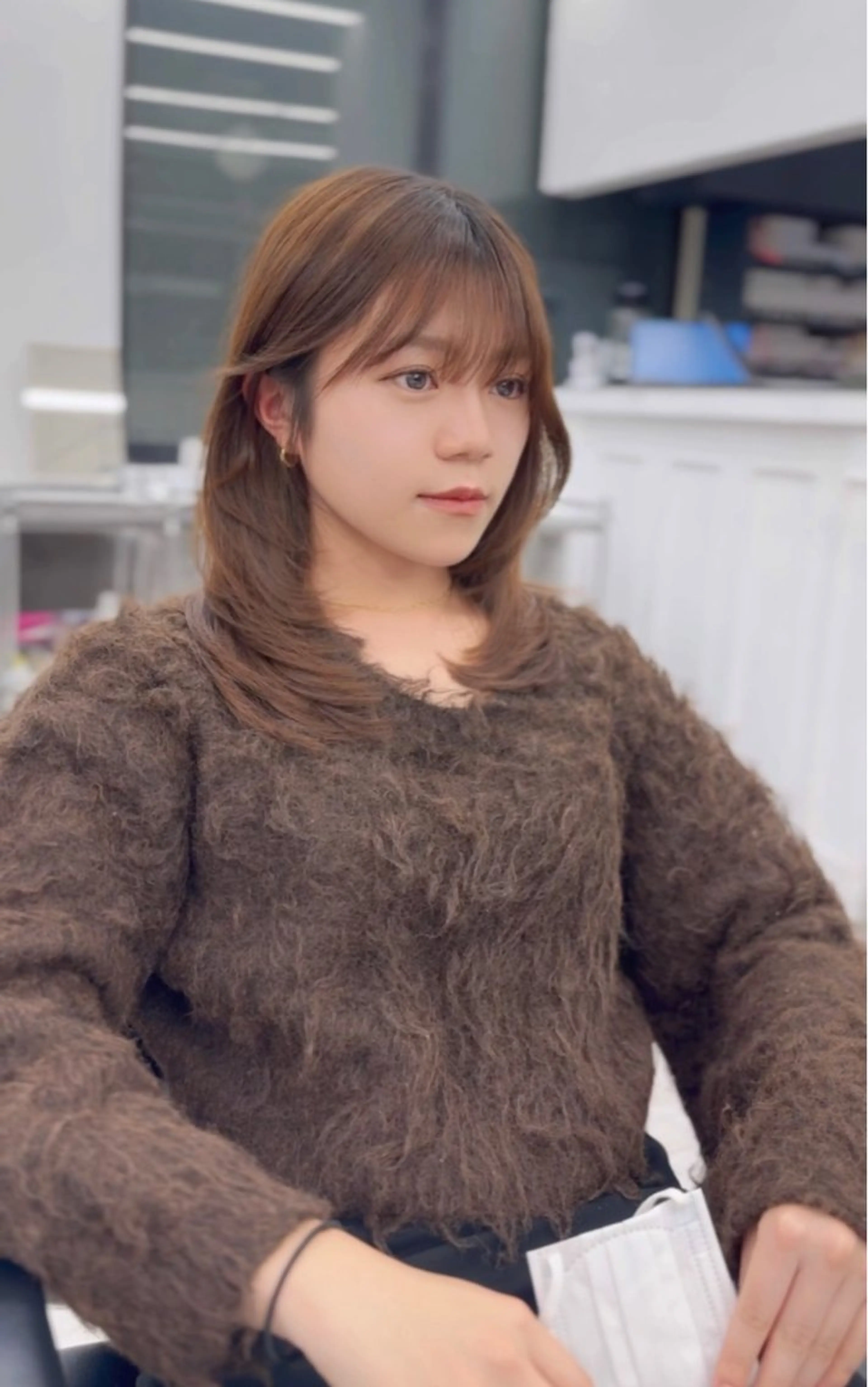 ミディアム カラー ヘアアレンジ カット ヘアカラー トリートメント ヘッドスパ ヘアセット 前髪顔まわりカット 🌈中村海聖のヘアスタイル