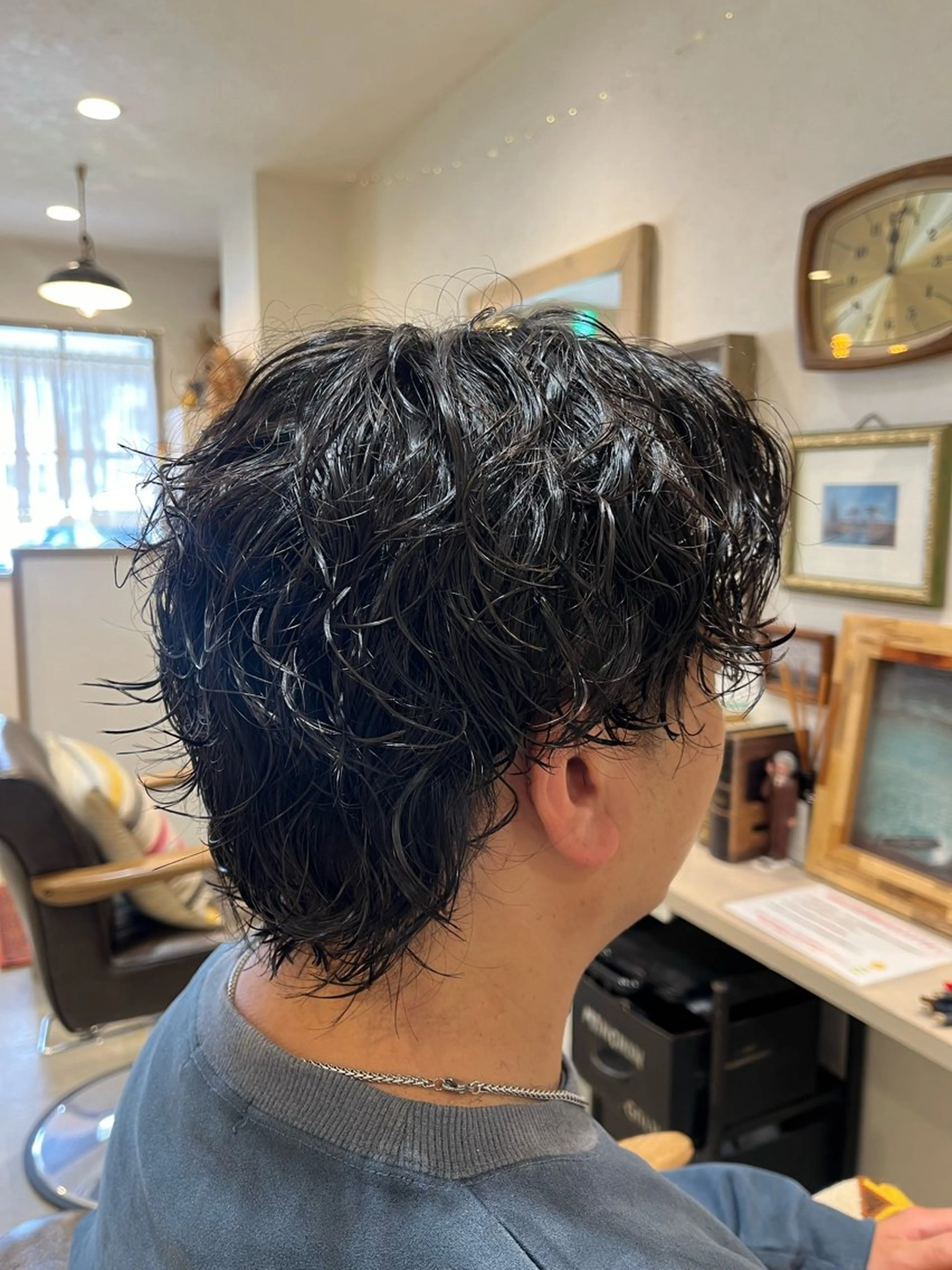 ショート パーマ メンズ メンズウルフカット ウルフカット カット パーマ Lamp所属・🌀メンズパーマ🌀 🐏丸山祐宇🐏のヘアスタイル