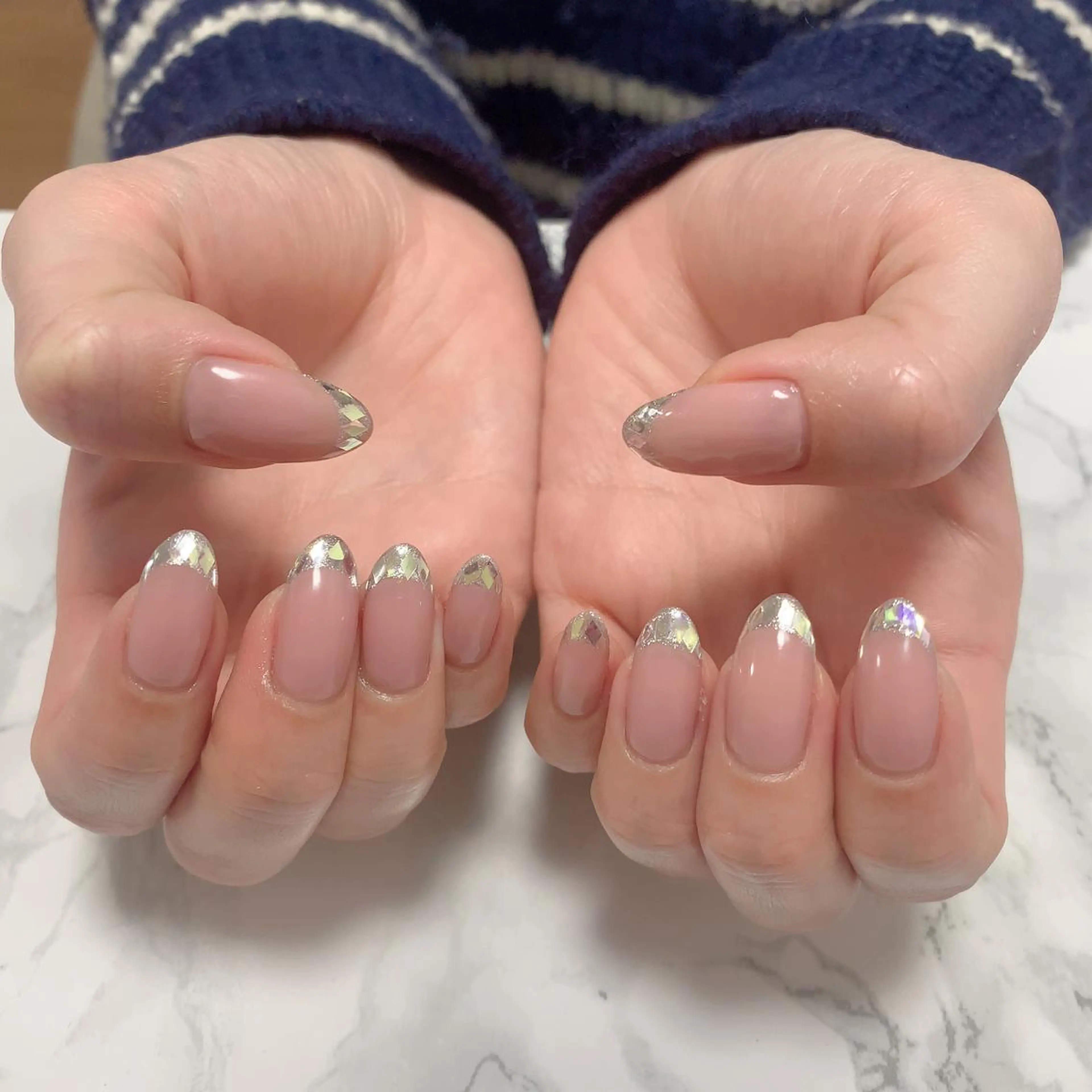 ネイル はな💎ネイル ワンホン、長さ出しのネイルデザイン