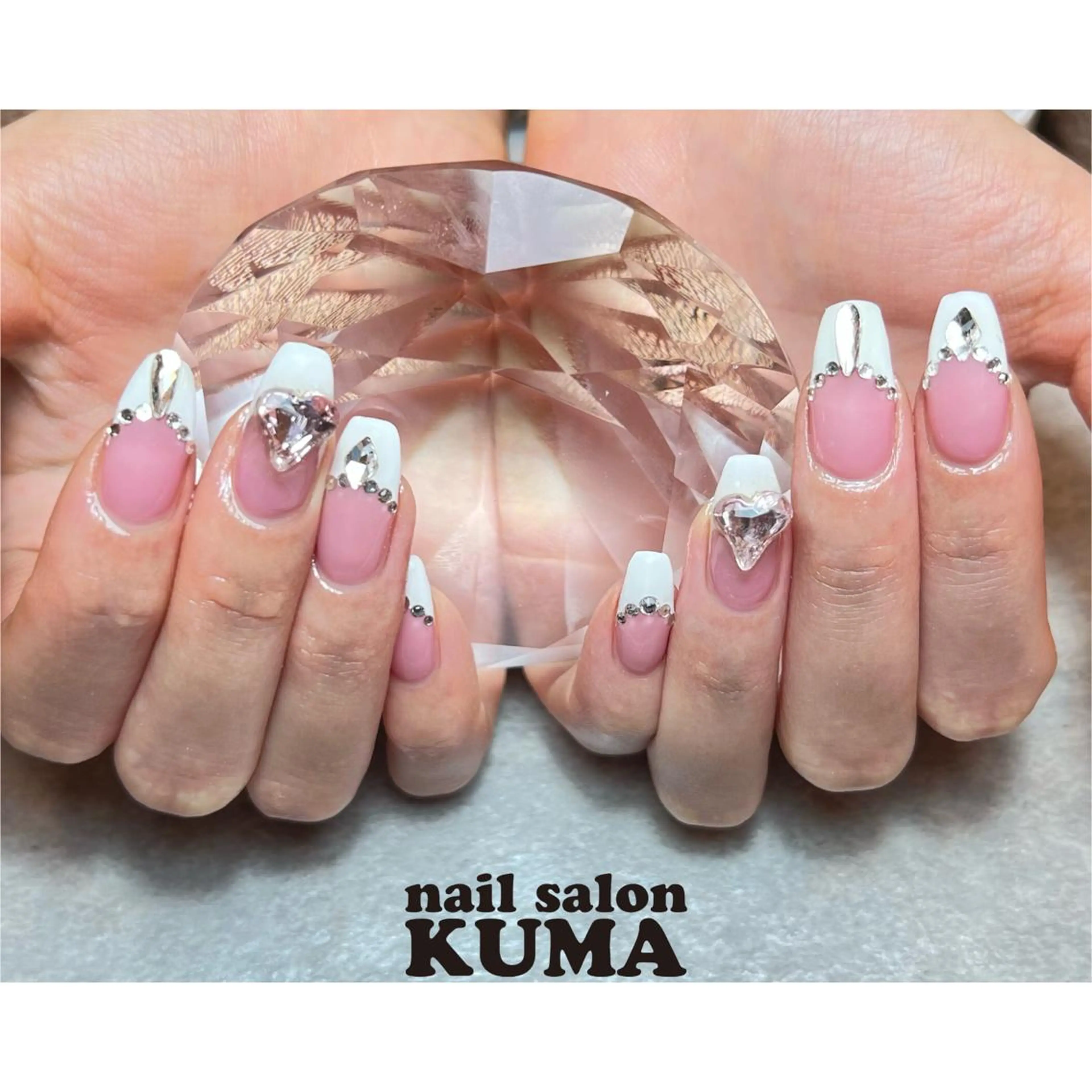 ネイル 長さ出し フレンチネイル ジェルネイル ガラスフレンチ 韓国ネイル ハンドネイル nailsalon KUMA所属・nailsalon KUMAのネイルデザイン