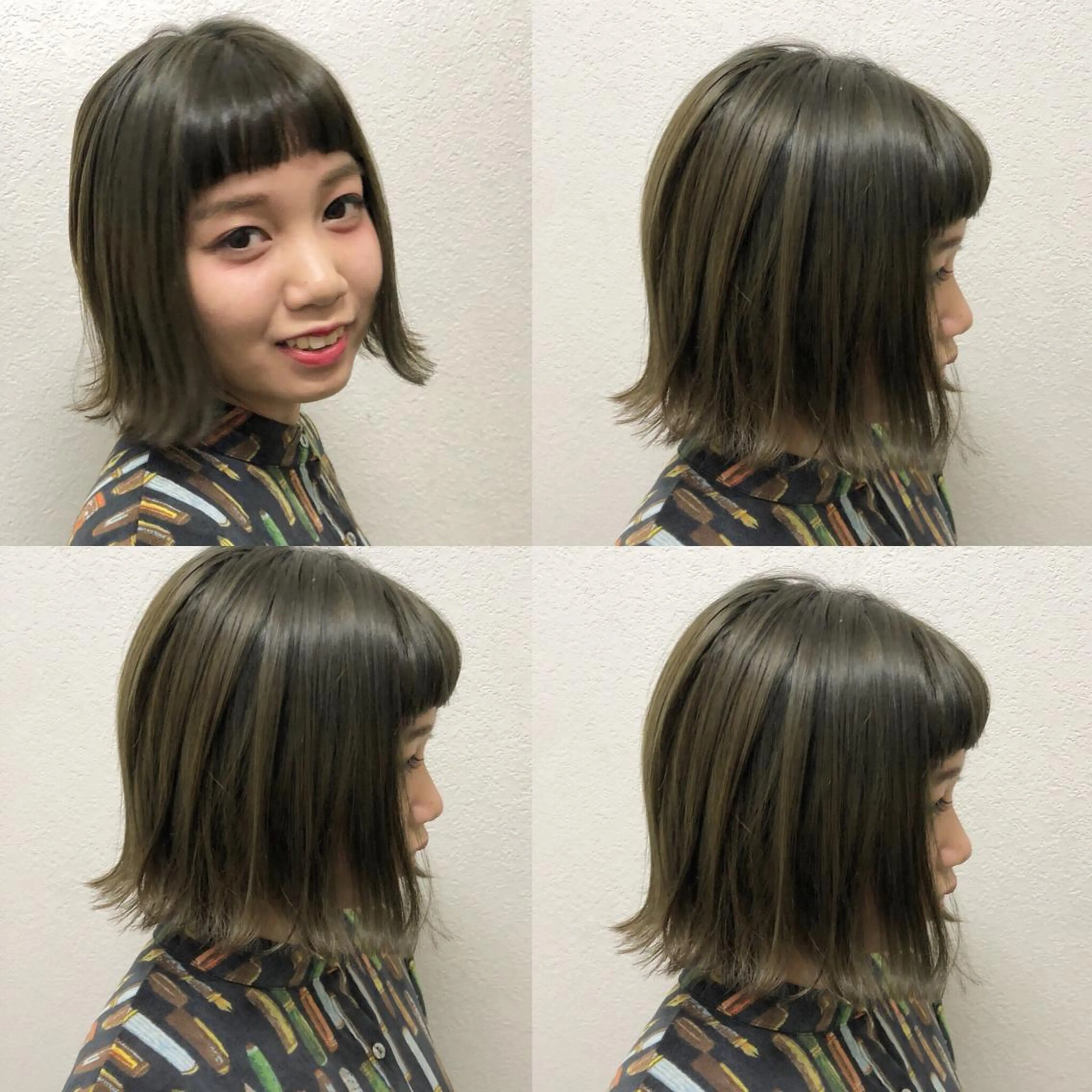 ショート カラー アディクシーカラー ブリーチ シルバー 学生 JIL BLAN 京都のヘアスタイル