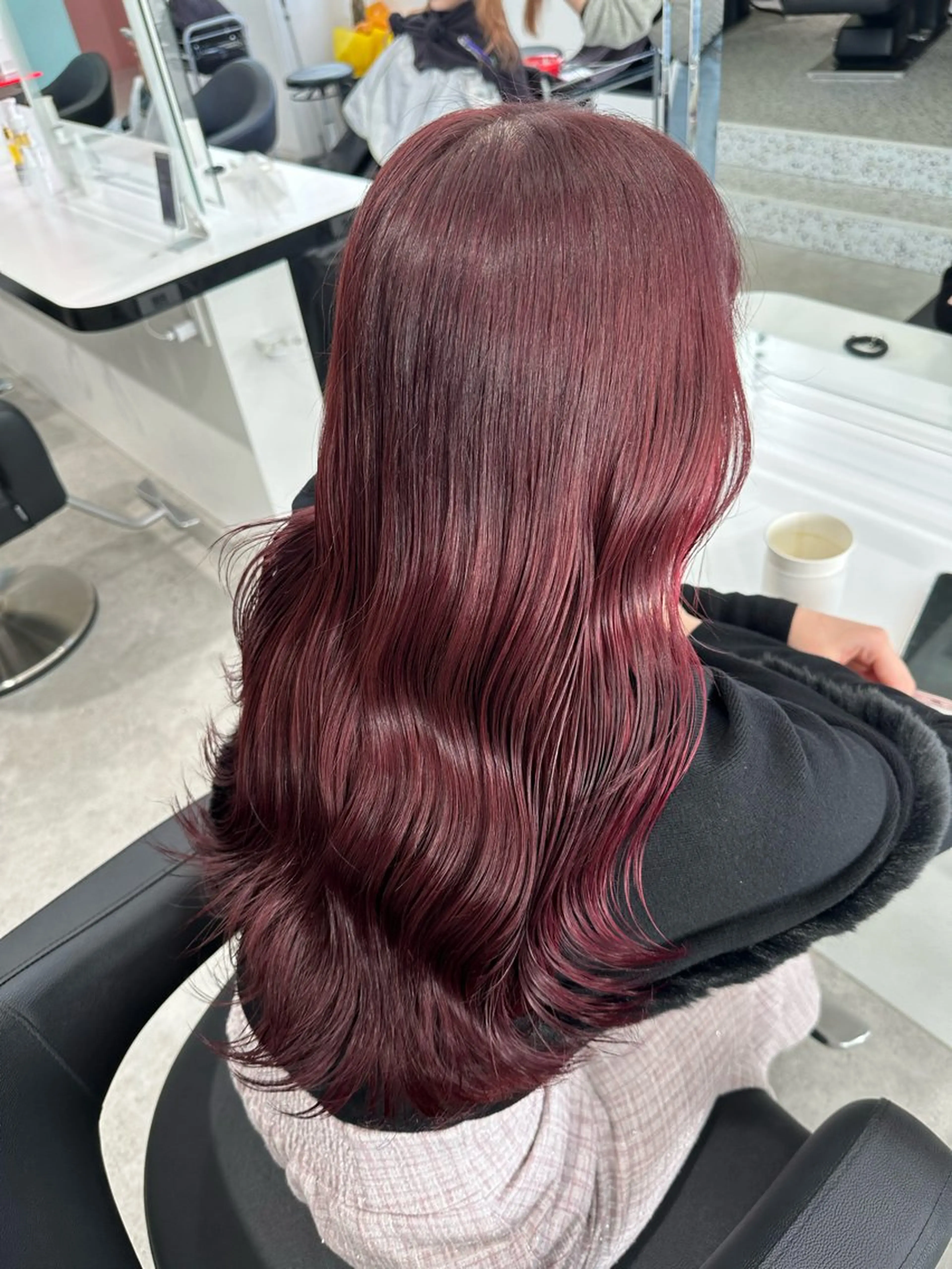 セミロング カラー カット ヘアカラー 🍒ワイン系 ウルフカット🍒拓未のヘアスタイル