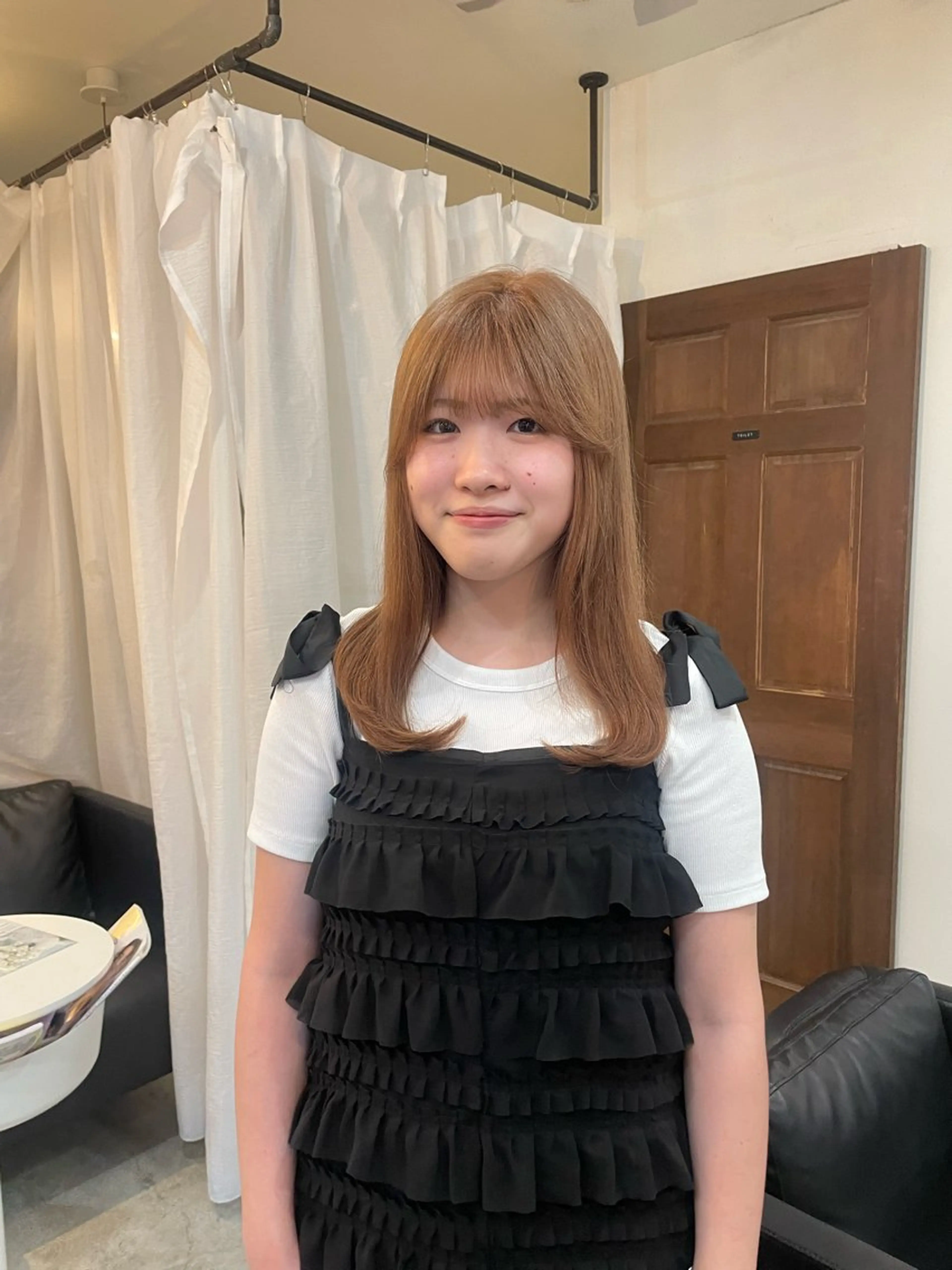 ミディアム ヘアカラー トリートメント 顔周りカット 🎀サヤカ🎀のヘアスタイル