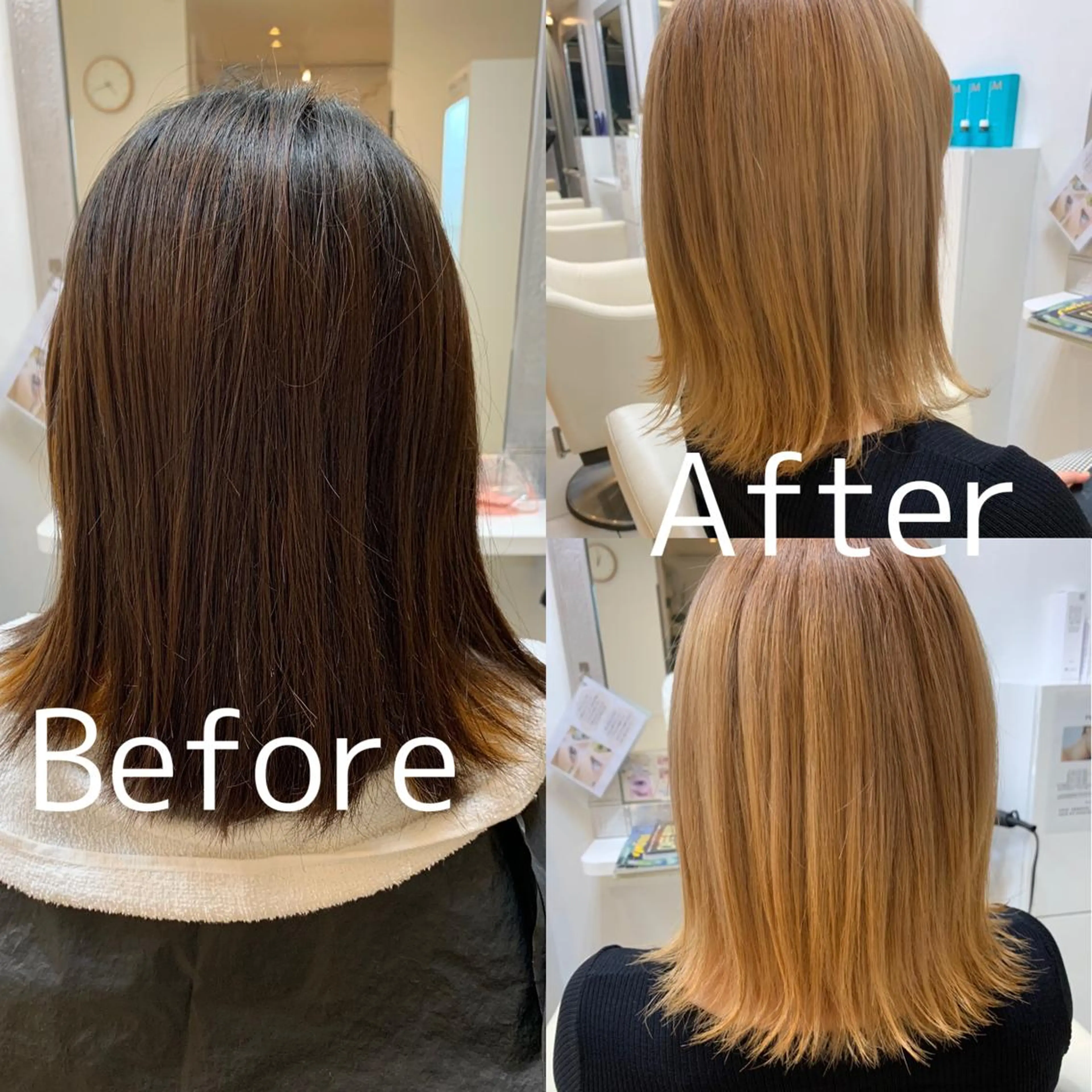 ミディアム カラー ベージュカラー ハイトーンカラー ハイトーンベージュ ヘアケアベースウィズ所属・柳川 玲也のヘアスタイル