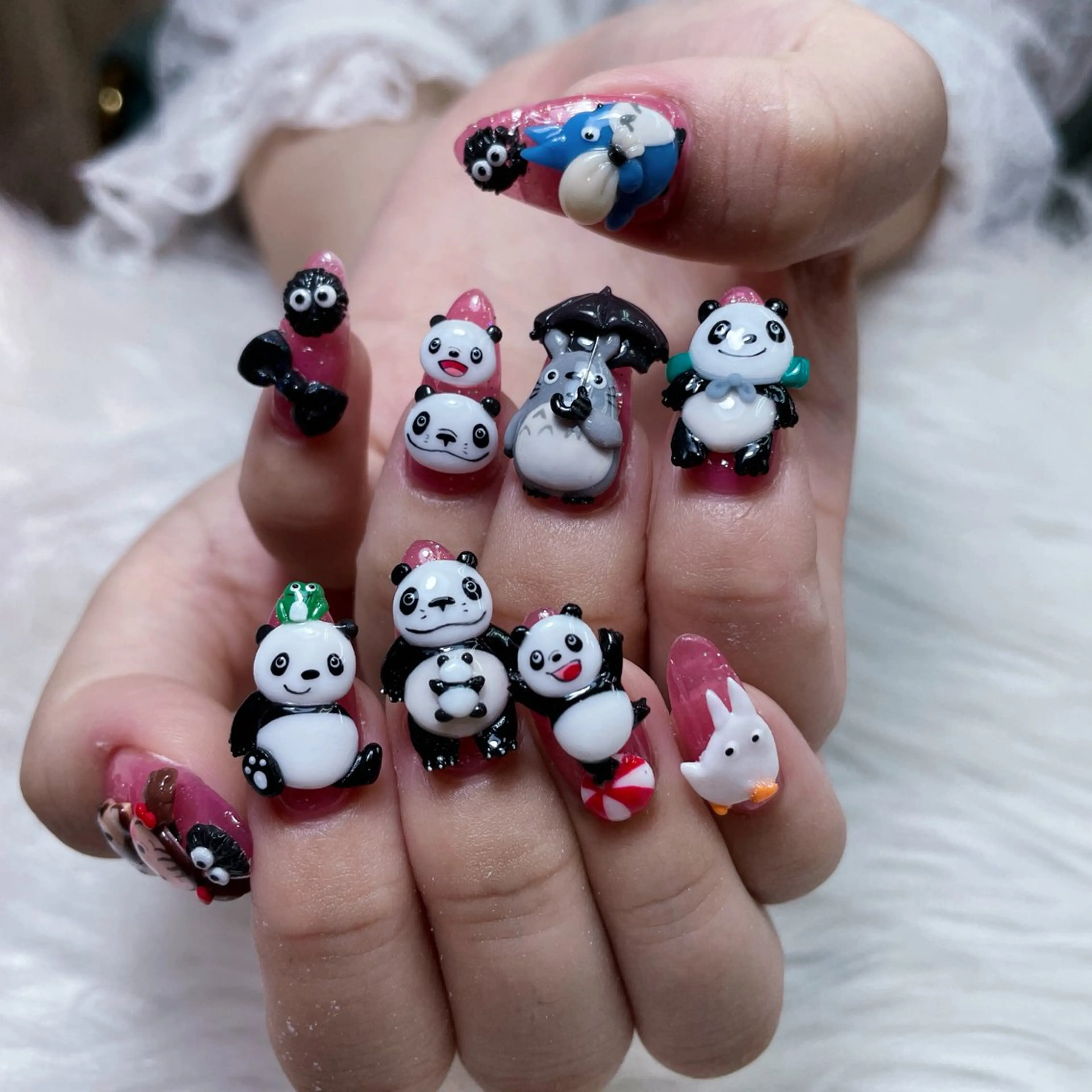 ネイル オーロラネイル キラキラネイル 大理石ネイル(マーブル) スカルプネイル 春ネイル ハンドネイル NailPrincess所属・princess スカルプ専門店のネイルデザイン