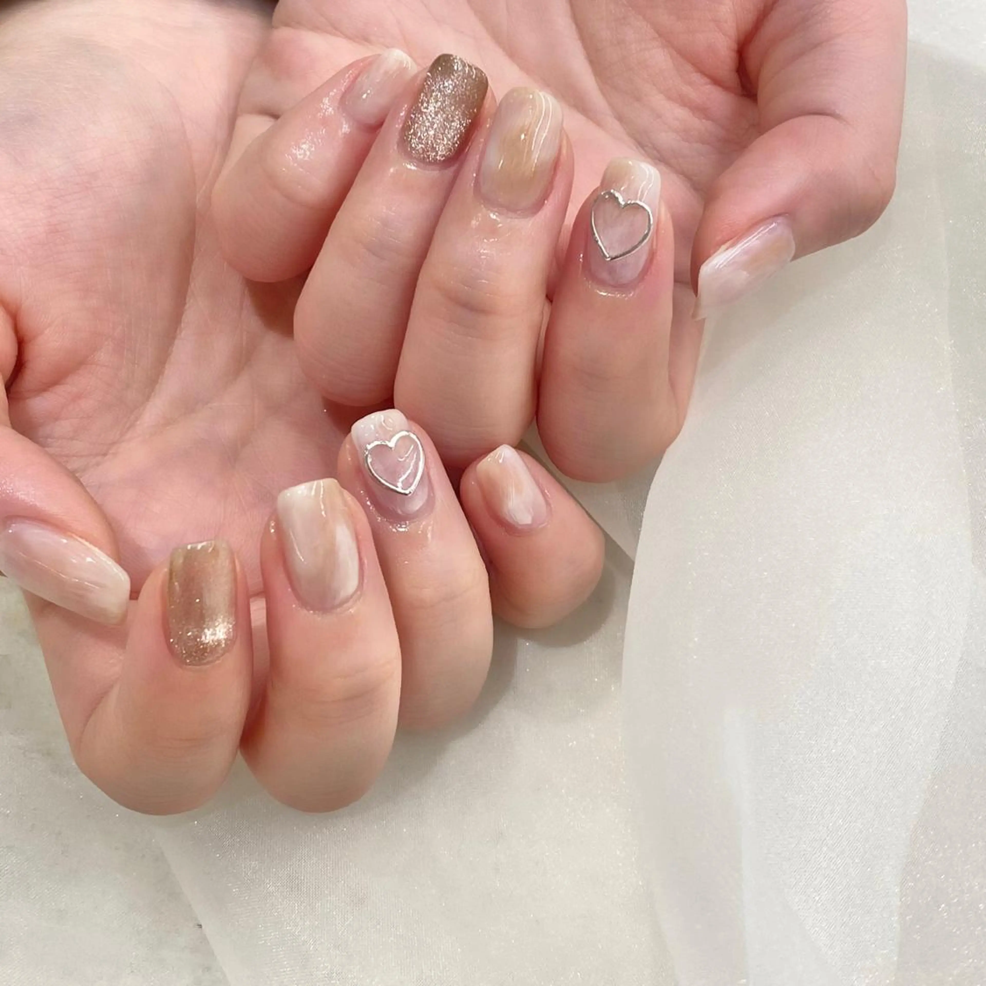 ネイル ハート マグネットネイル Yuriko Omi パラジェル/渋谷のネイルデザイン