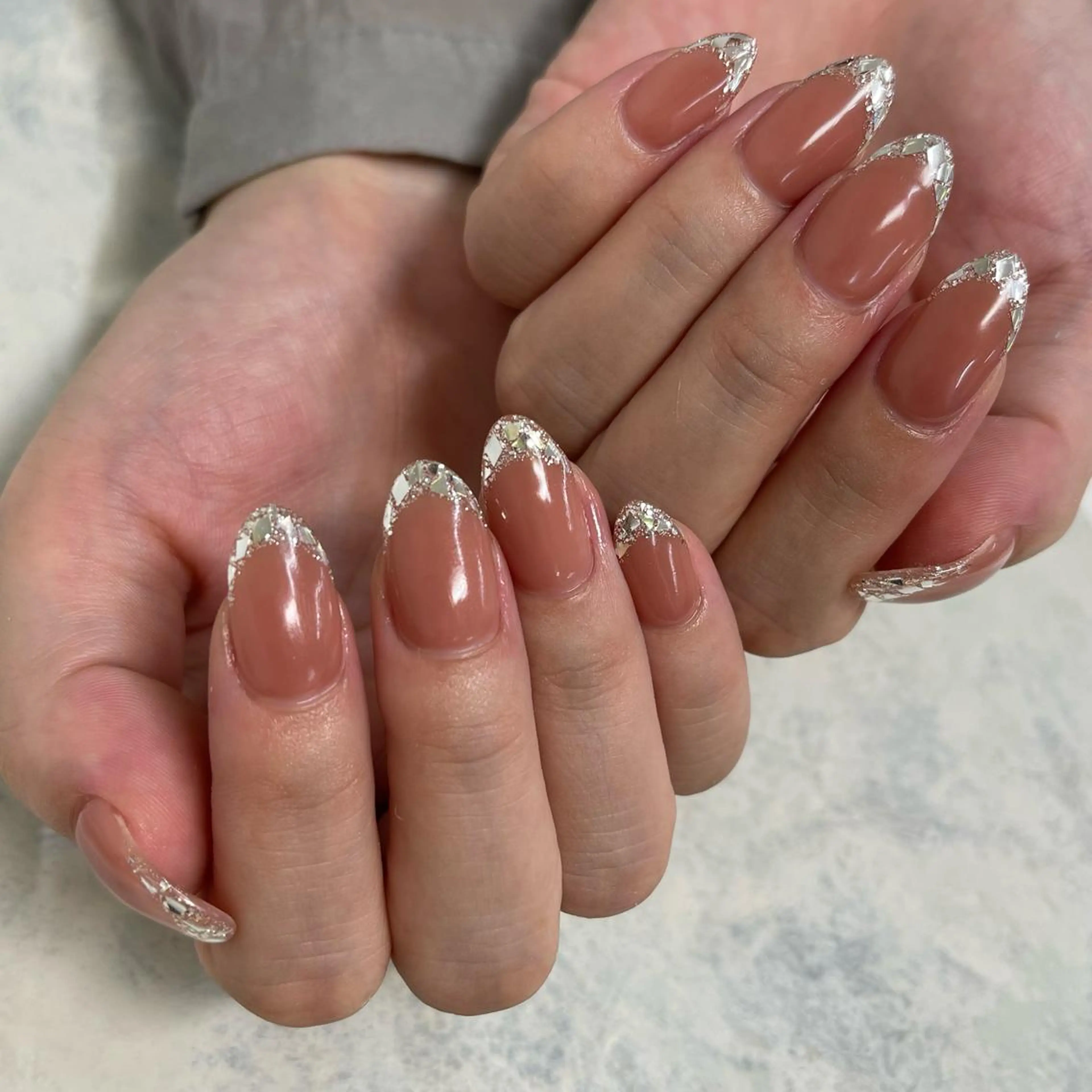 ネイル アートネイル フレンチネイル ジェルネイル ガラスフレンチ ニュアンスネイル ハンドネイル kinjo yuaのネイルデザイン