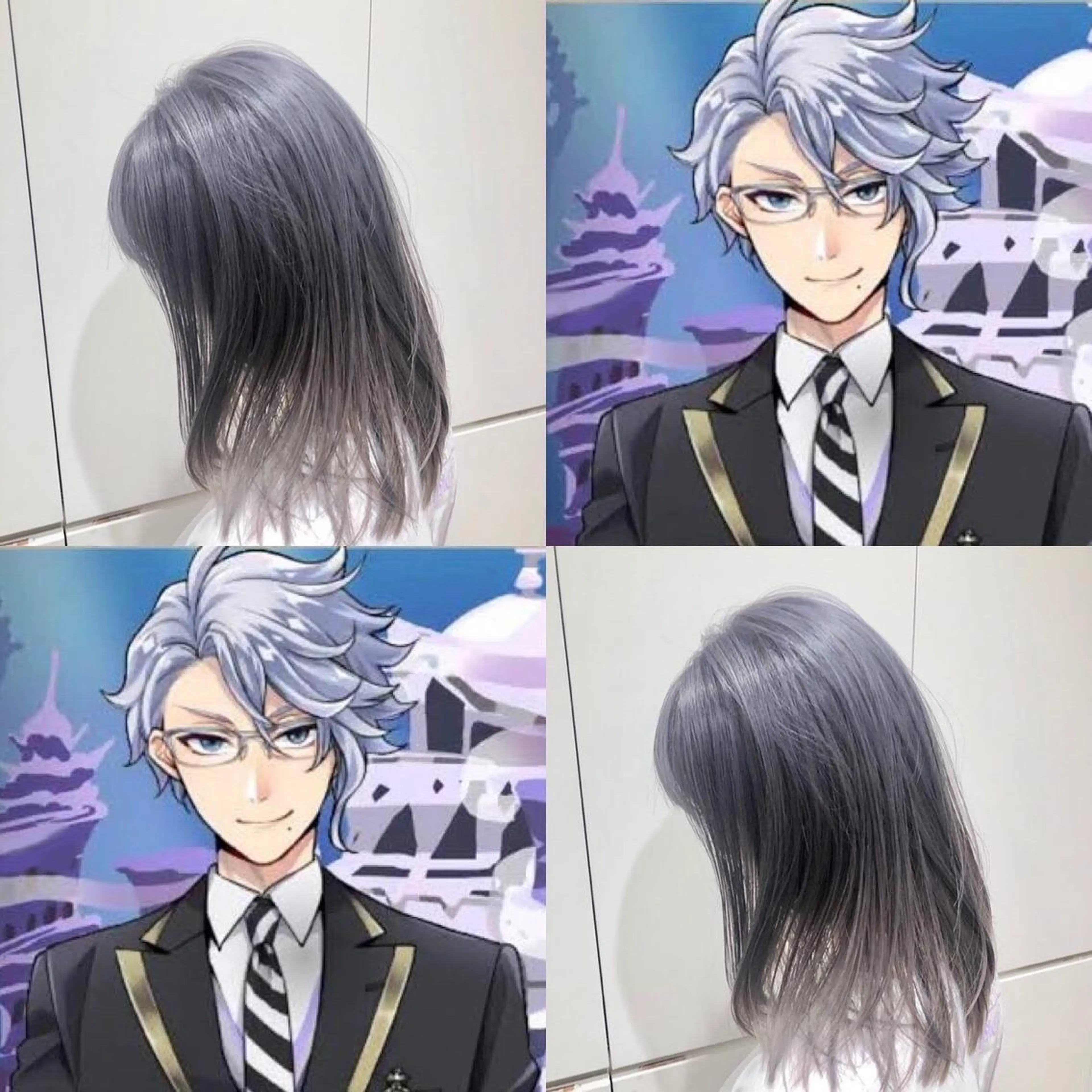 カラー ブリーチ ブルーカラー グラデーションカラー ハイトーンカラー シルバー 推しカラー✨ オタク美容師ユウカのヘアスタイル