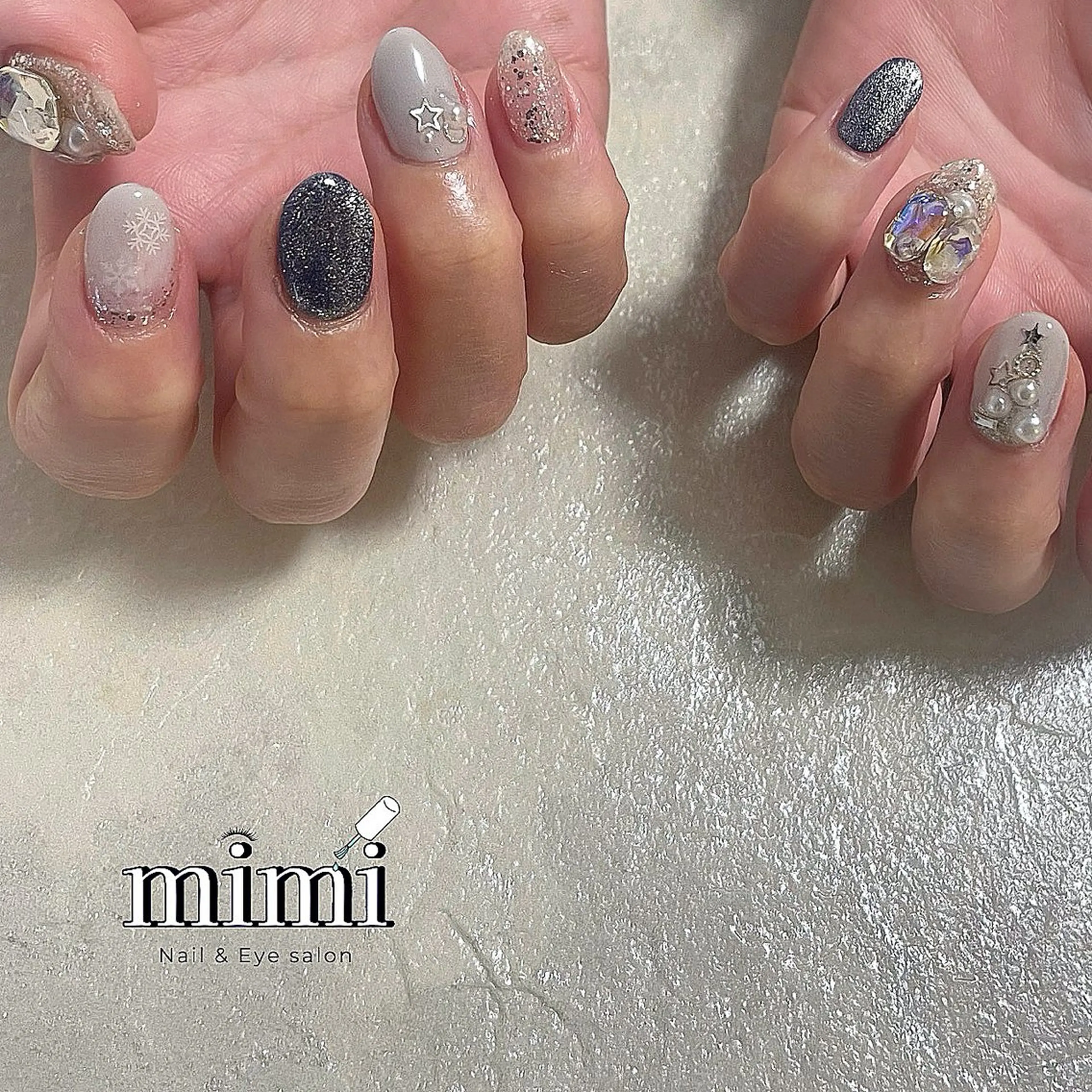 ネイル アートネイル 持ち込み 冬ネイル クリスマス Nail&Eye mimiのネイルデザイン