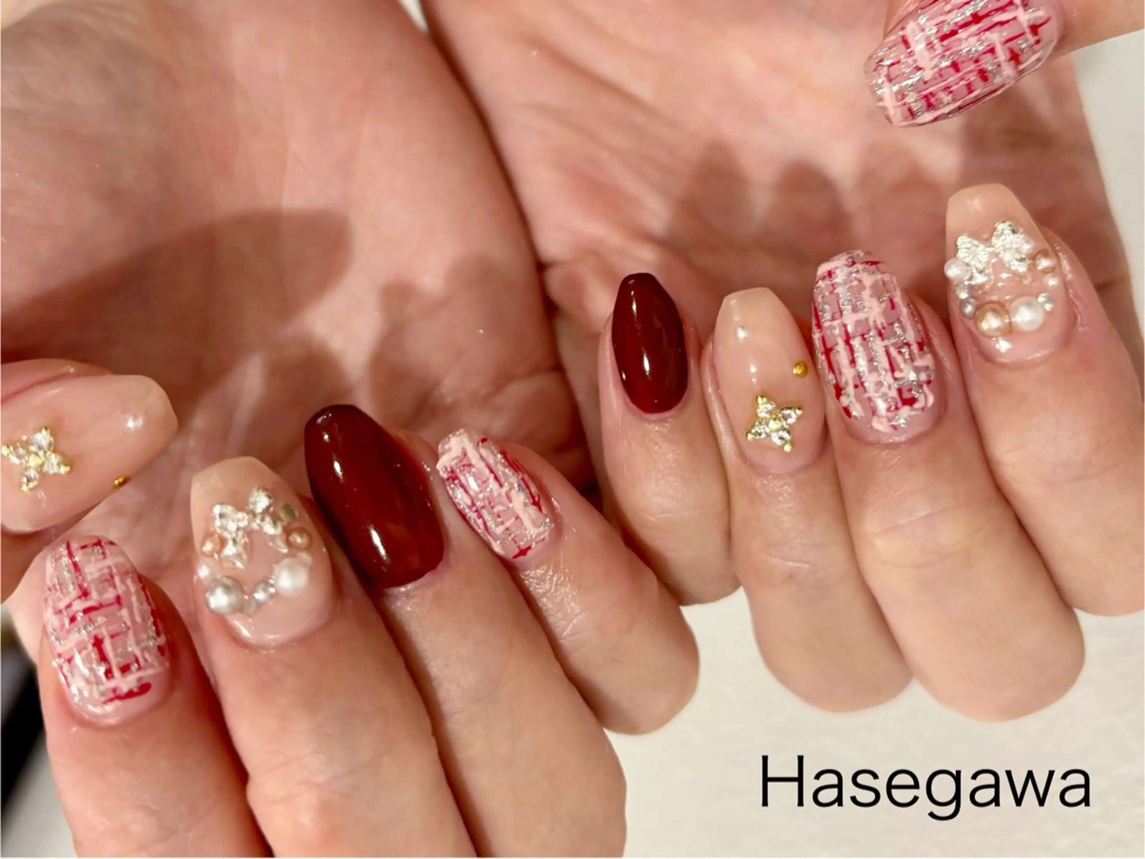 ネイル アートネイル 持ち込み 冬ネイル クリスマス DROP所属・DROP 長谷川のネイルデザイン