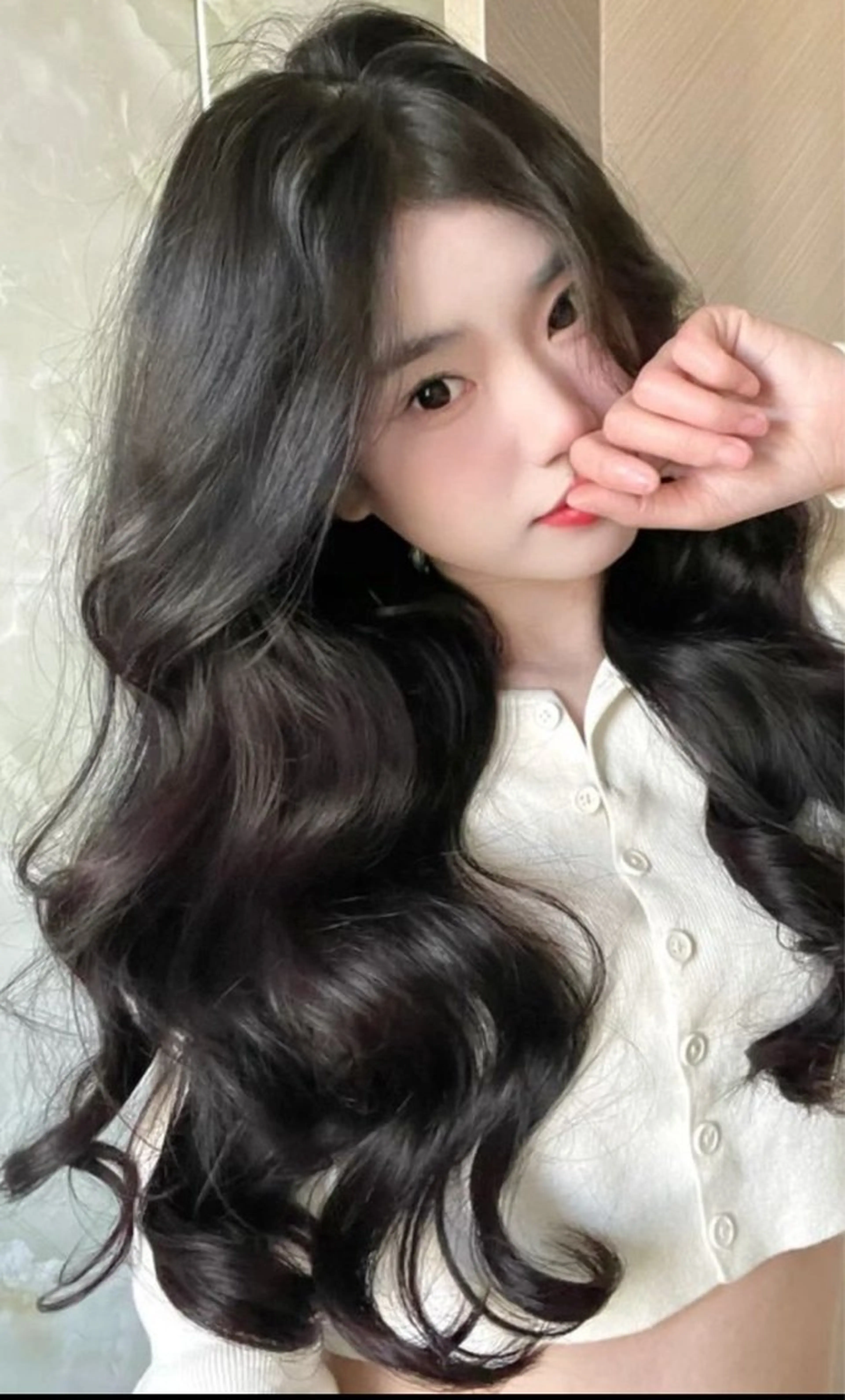 ロング 韓国メンズ特化 ダウン・毛流れパーマのヘアスタイル