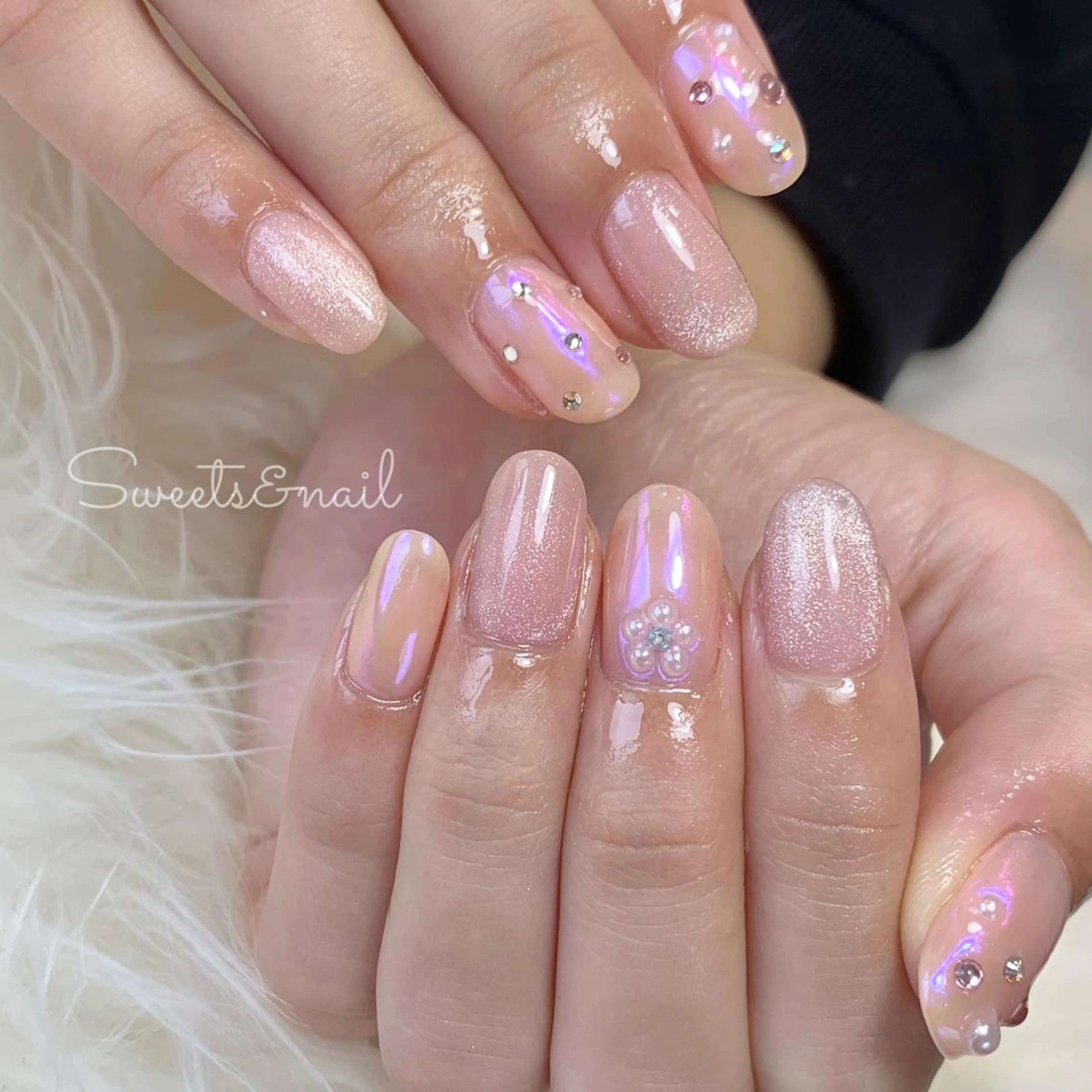 ネイル オーロラネイル マグネットネイル Sweets& nail みなこのネイルデザイン