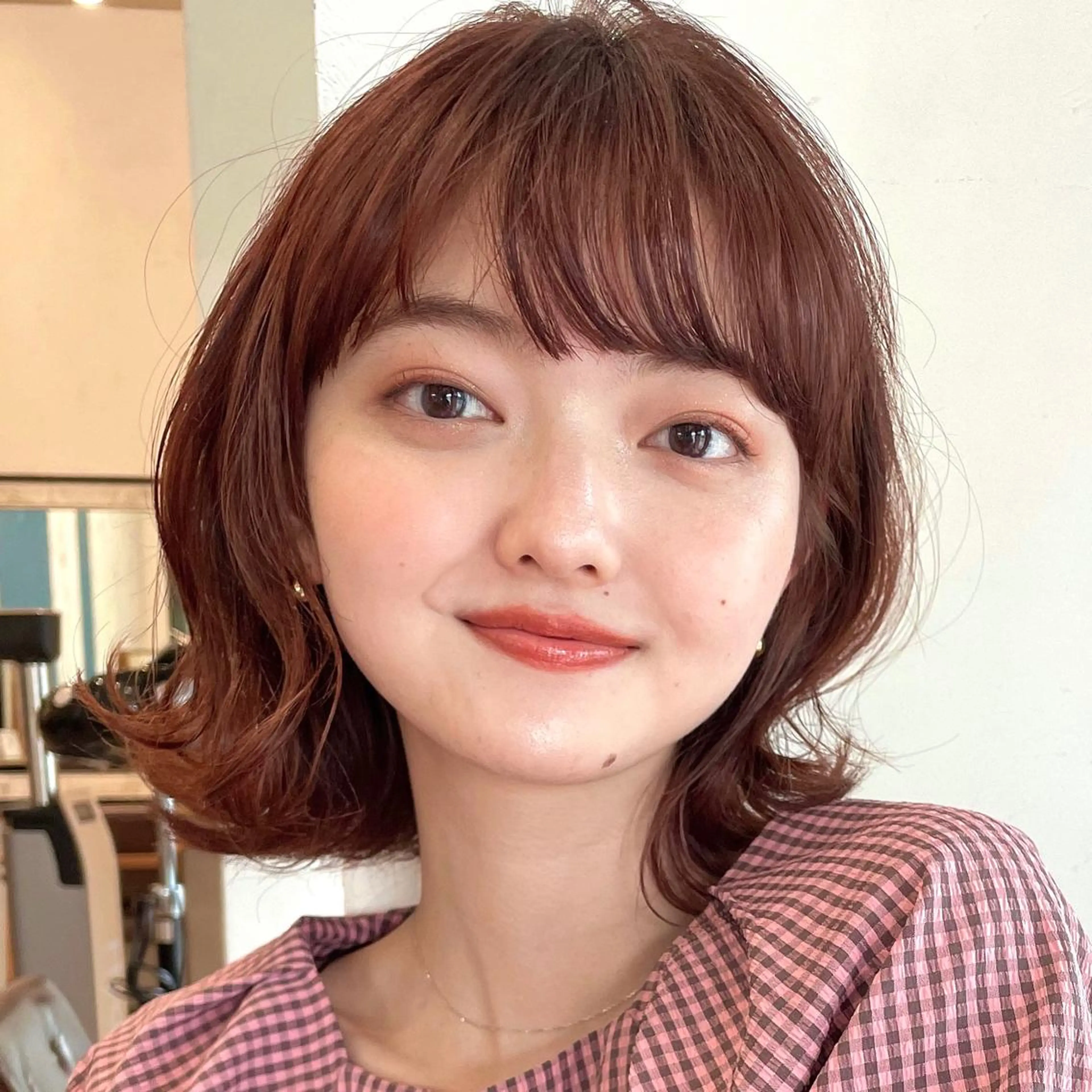 ミディアム カラー ボブ OAK 学芸大学所属・秋葉萌　透明感カラー /レイヤー/ボブ♡のヘアスタイル