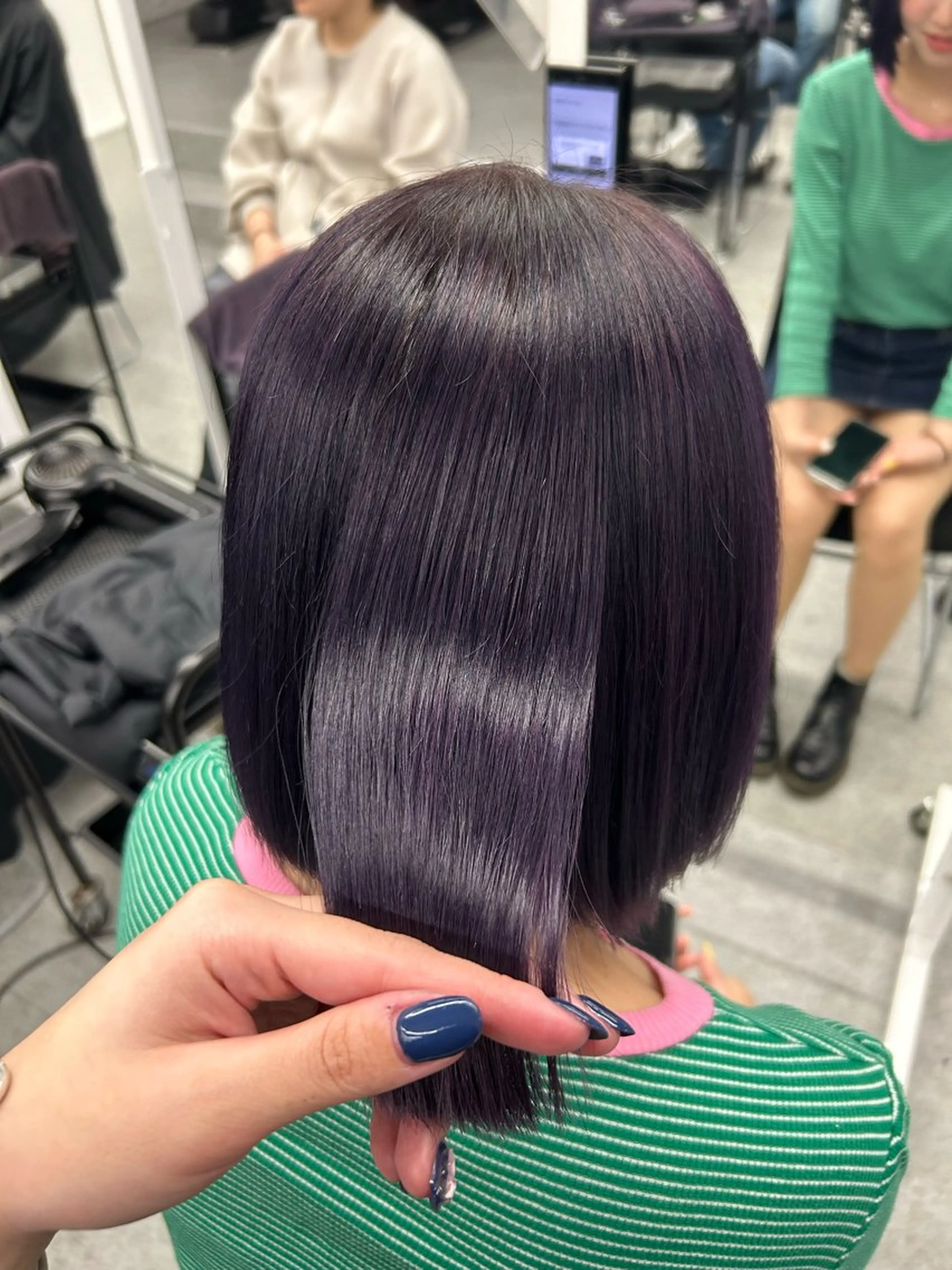 ショート カラー ヘアアレンジ ブリーチ ブリーチなしカラー 髪質改善 トリートメント ヘアカラー 🎀RIN🎀 就活🩶暗髪カラーのヘアスタイル