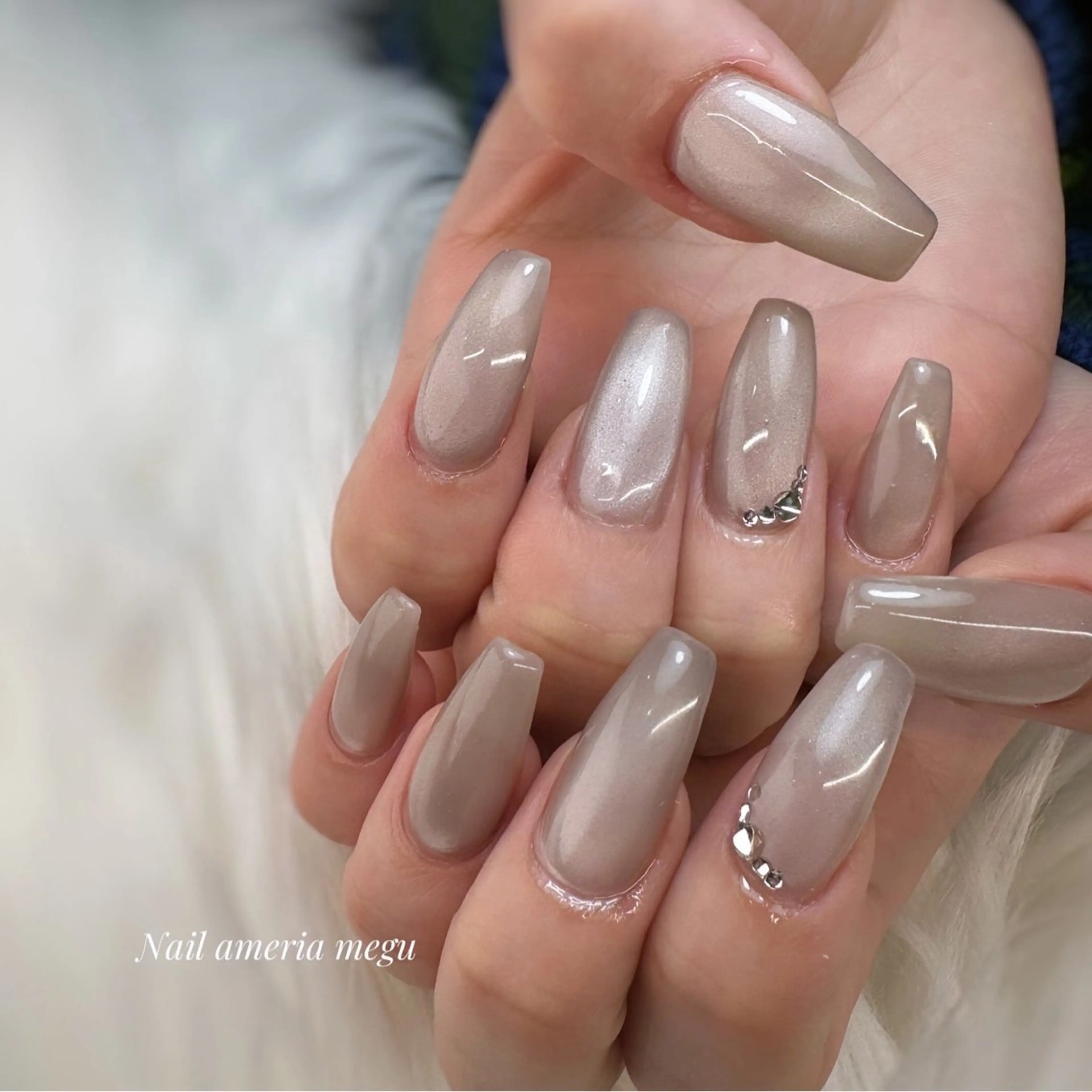ネイル ロングネイル マグネットネイル ハンドネイル Nail ameria megu所属・ameria meguのネイルデザイン
