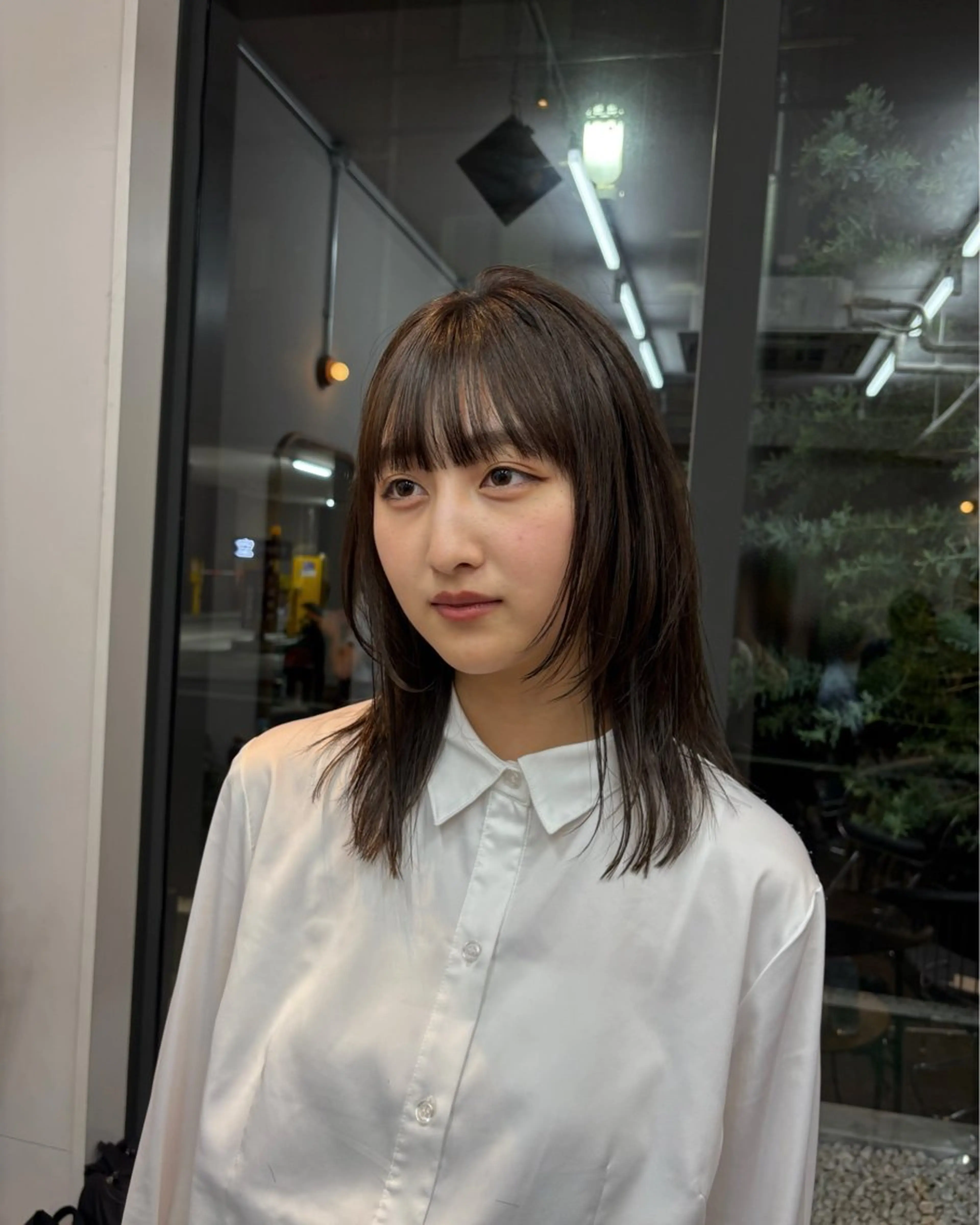セミロング カラー パーマ 竹下 浩一のヘアスタイル