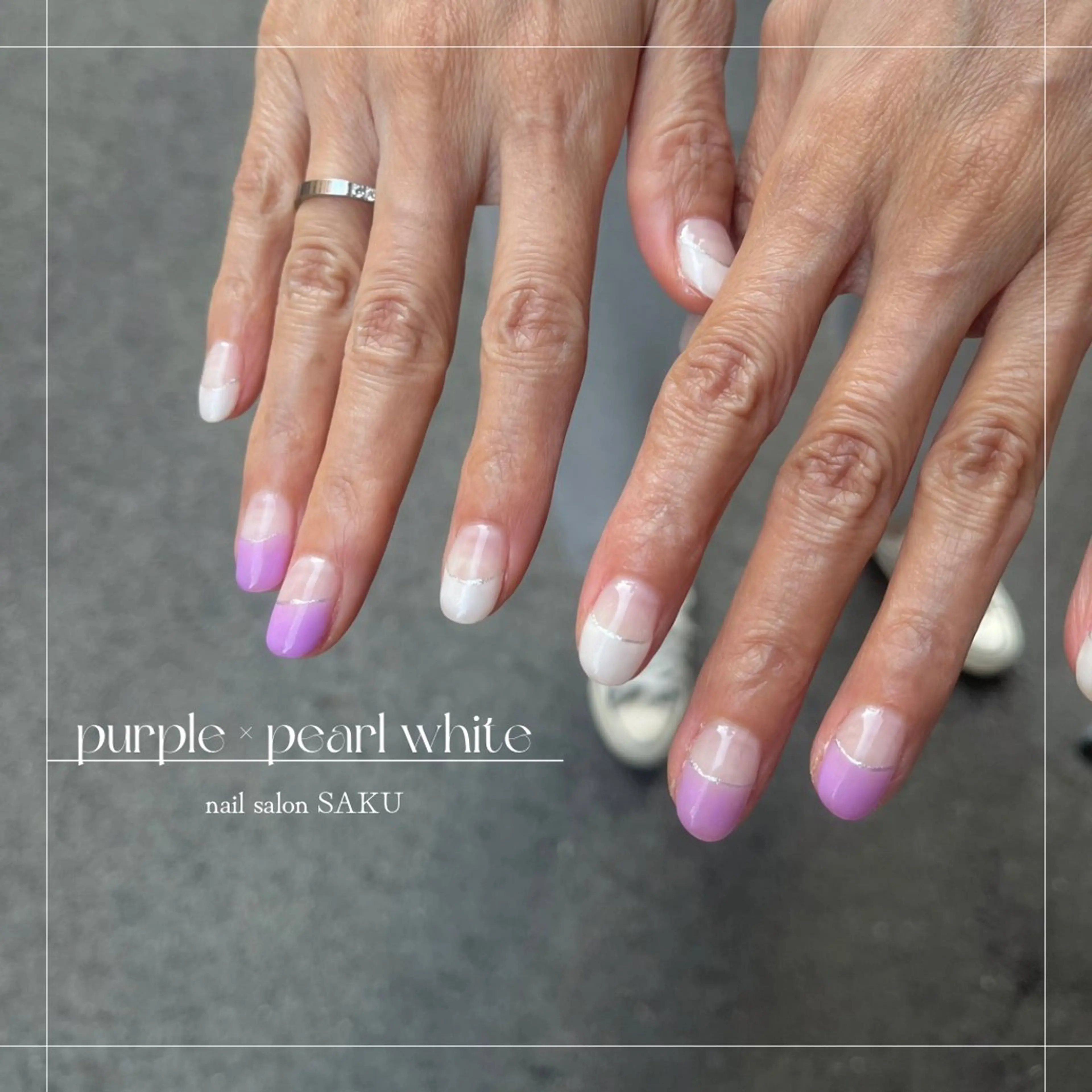 ネイル ニュアンスネイル シンプルネイル ハンドネイル SAKU  nail[サクネイル]所属・SAKU nail 作島茜のネイルデザイン