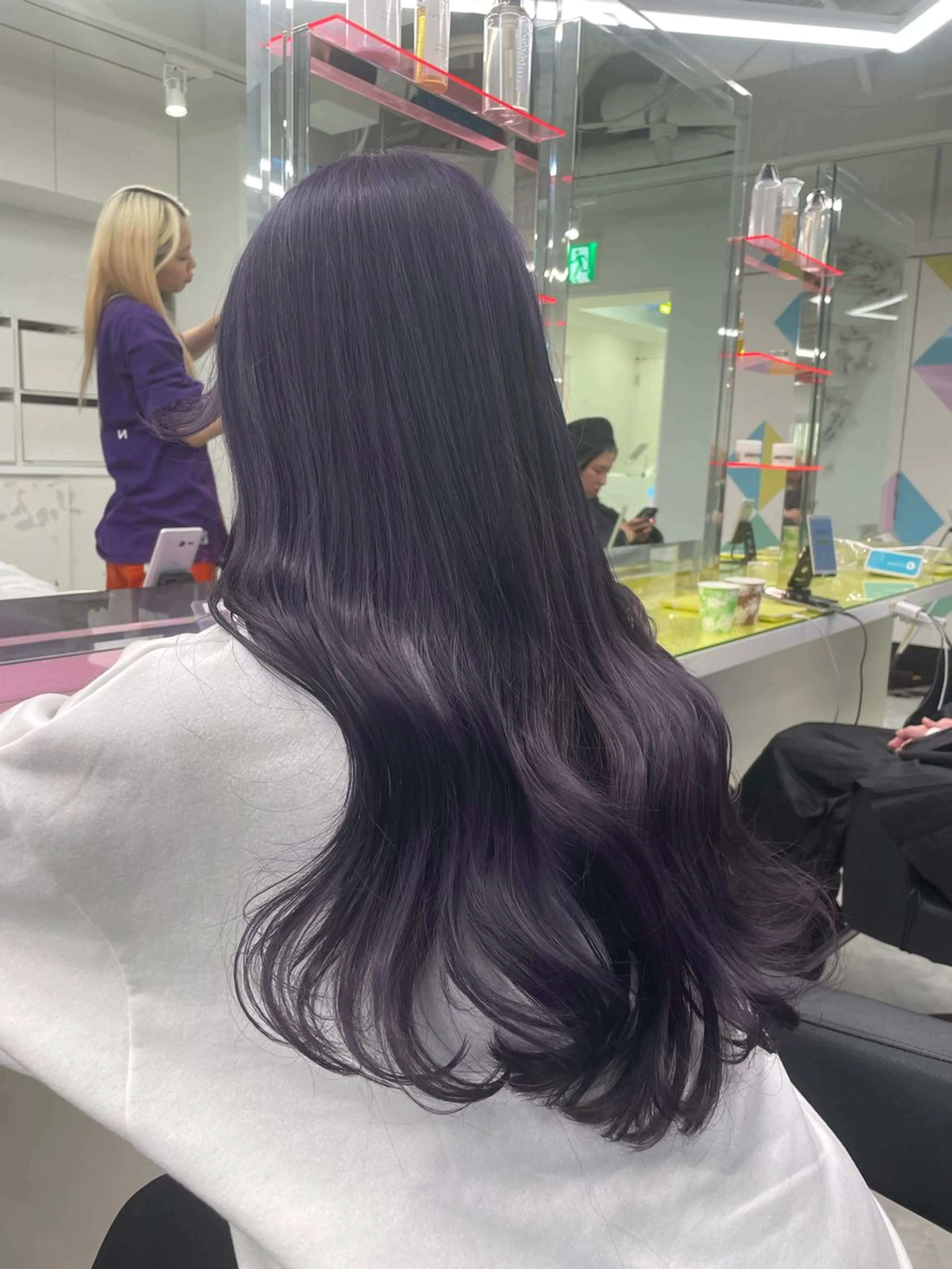 ロング カラー 透明感カラー ラベンダーカラー ヘアカラー トリートメント 🧸韓国風艶髪/ 透明感抜群カラー🧸のヘアスタイル