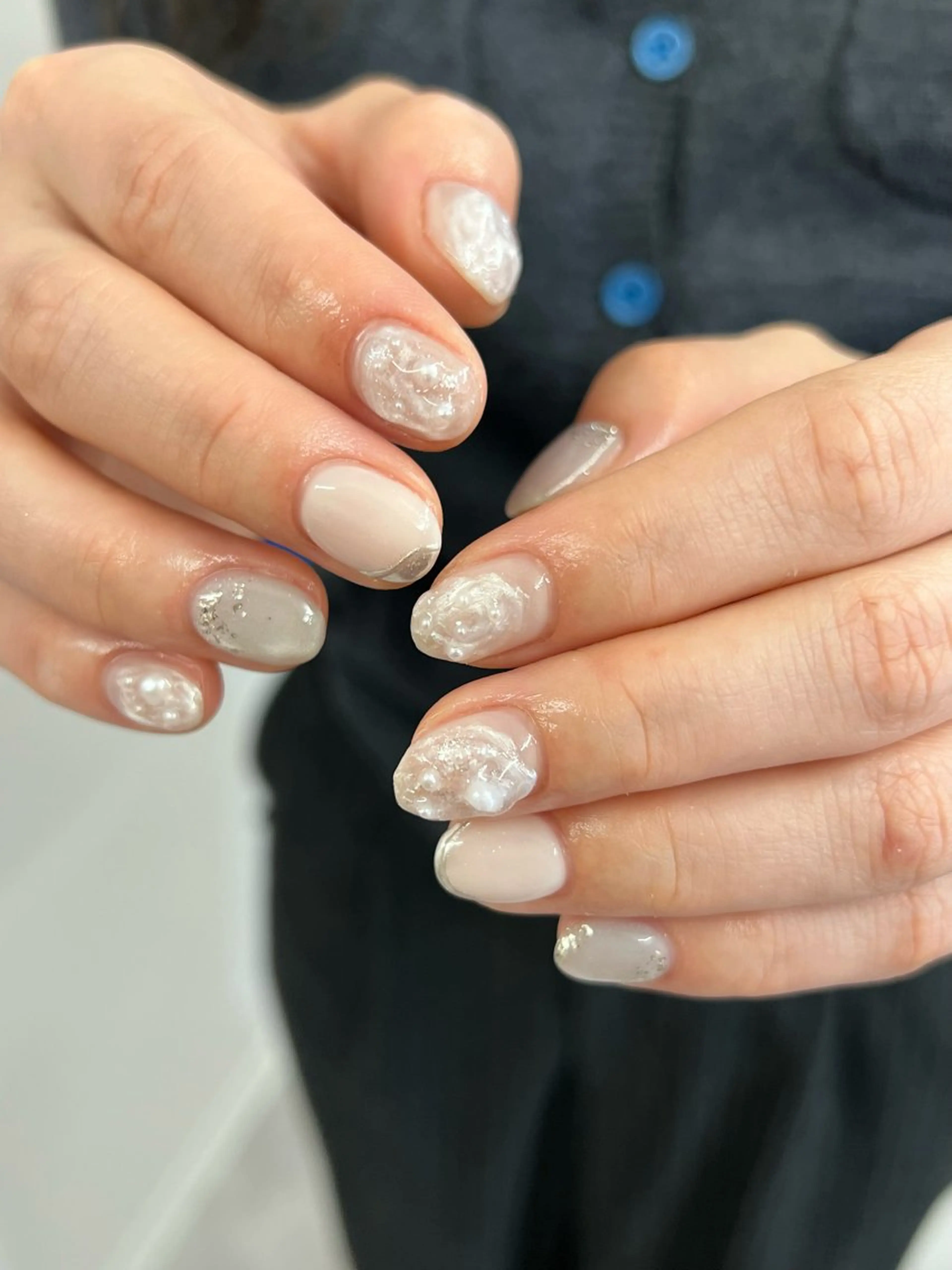 ネイル ジェルネイル マグネットネイル ニュアンスネイル パラジェル リボン ハンドネイル ハンドケア Bana_ Nailのネイルデザイン