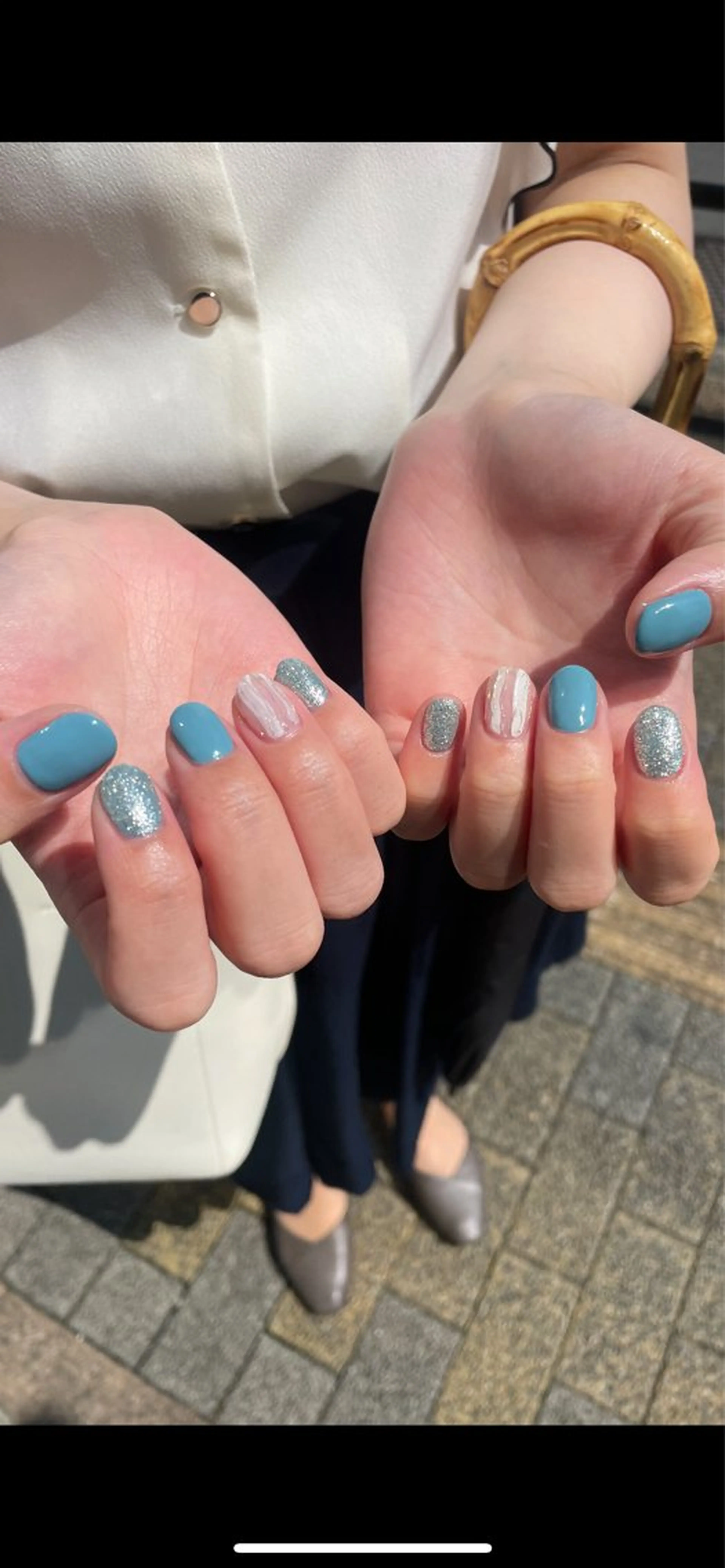 ネイル 水色 夏ネイル ハンドネイル kichi🌟 そらのネイルデザイン