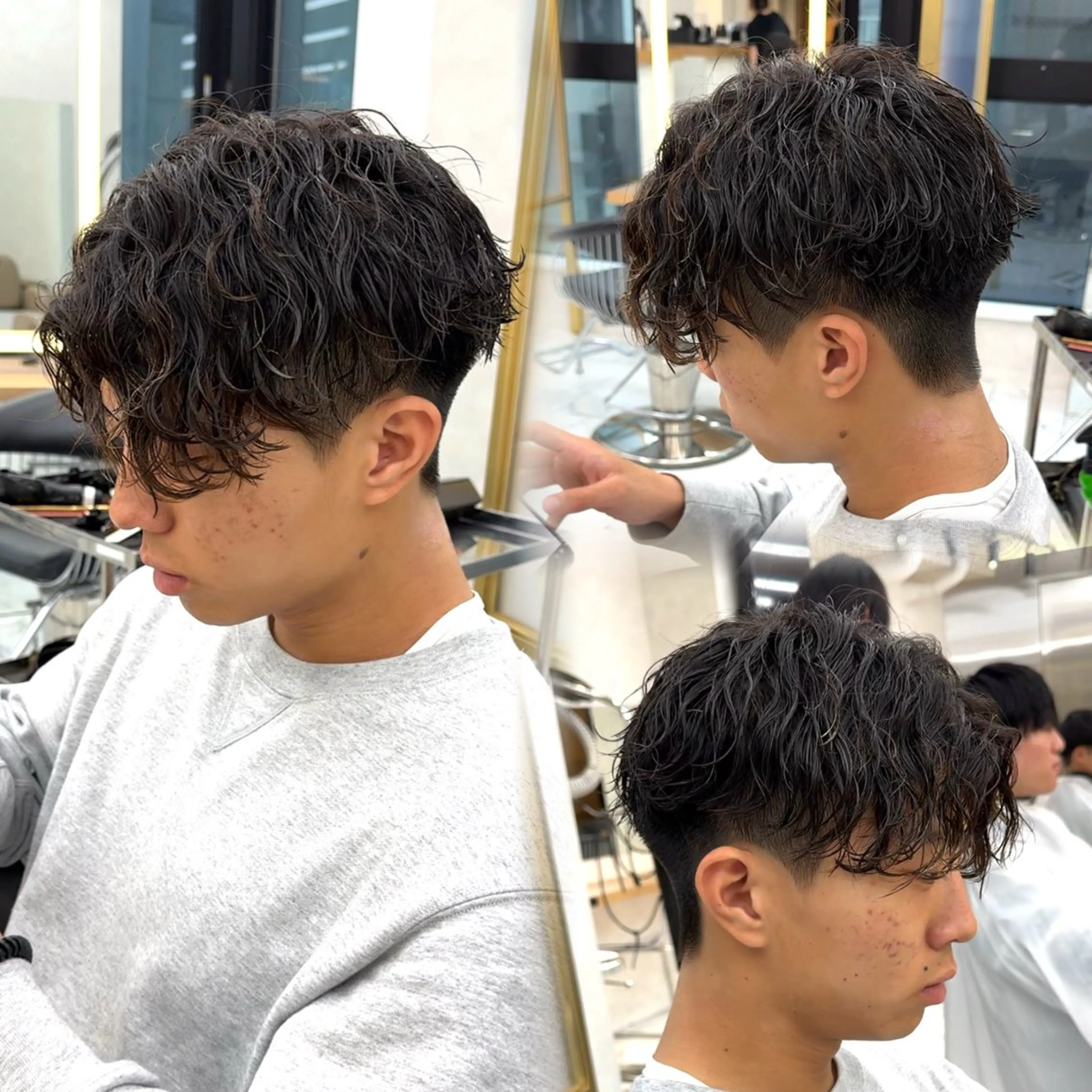 メンズ メンズパーマ 学生（メンズ向け） パーマ 大人メッシュ/ ハイライト/ぽんのヘアスタイル