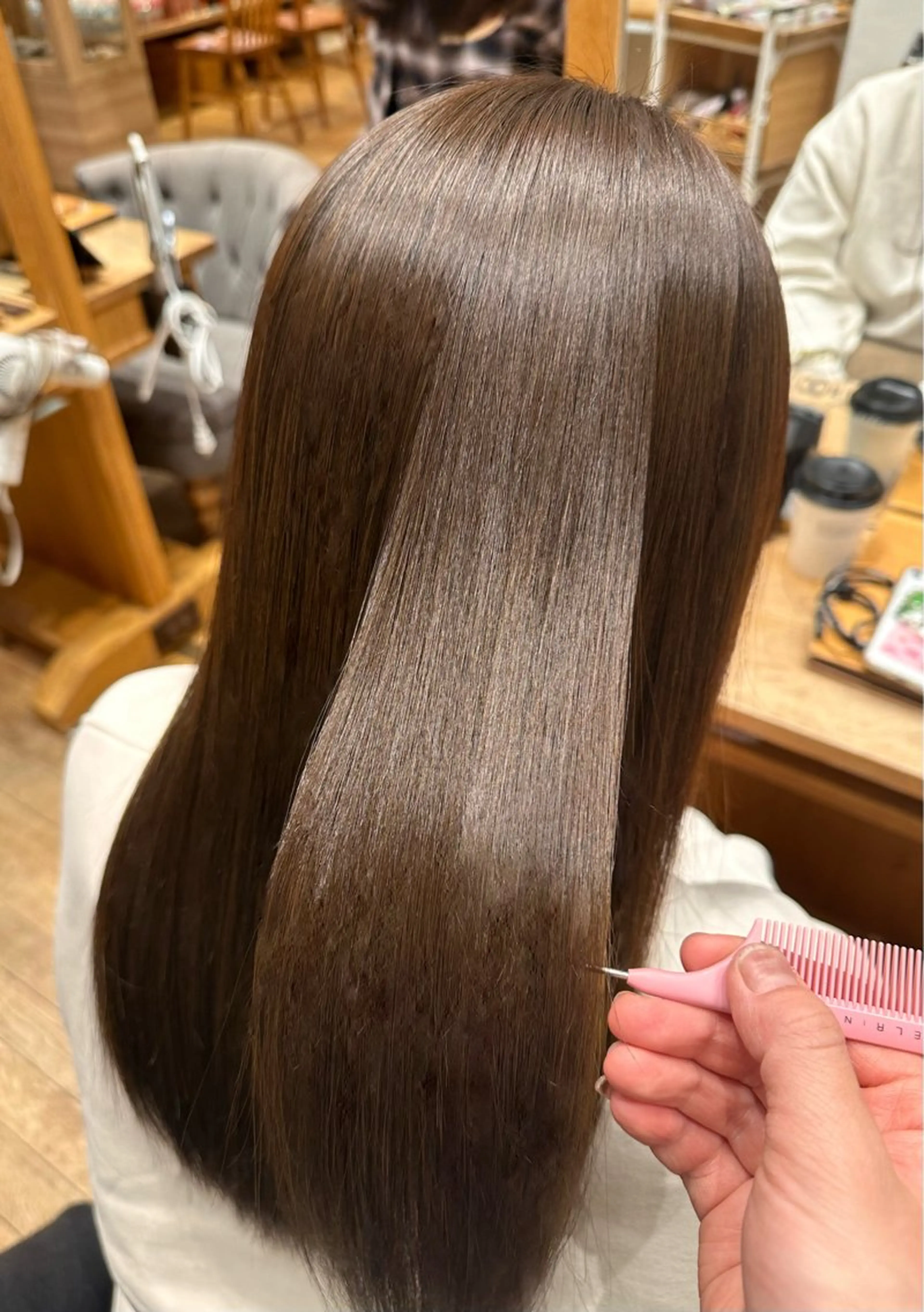 ロング パーマ 伸ばしかけ トリートメント ストレートパーマ 縮毛矯正 小顔レイヤーカット/ 似合わせヘア/まなみのヘアスタイル