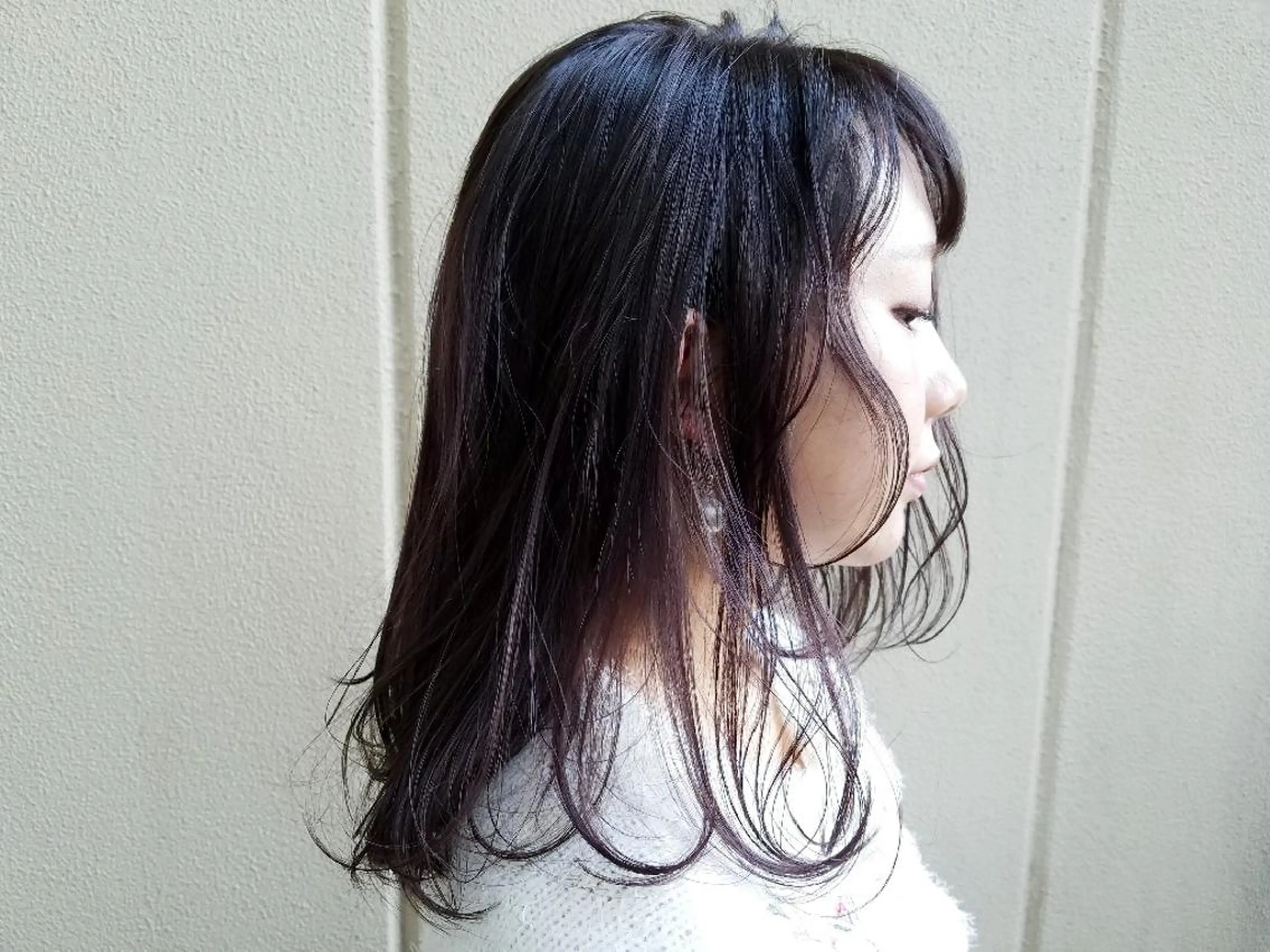 セミロング カラー グレージュ バイオレットカラー バイオレットグレージュ ウルフ、ボブ美容師 今井のヘアスタイル