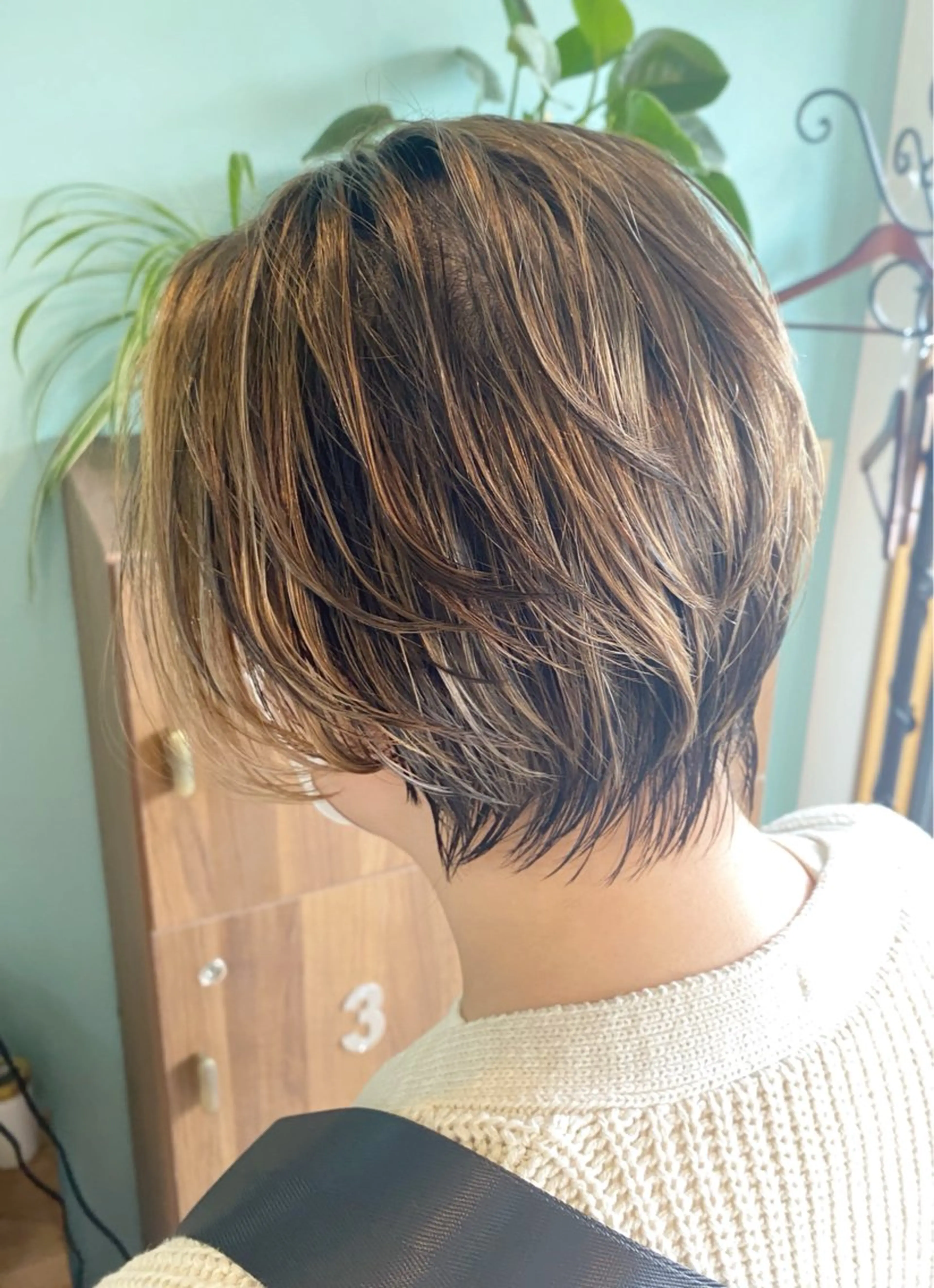 ショート ボブ ハイライト 髪質改善 S. RYUTAのヘアスタイル