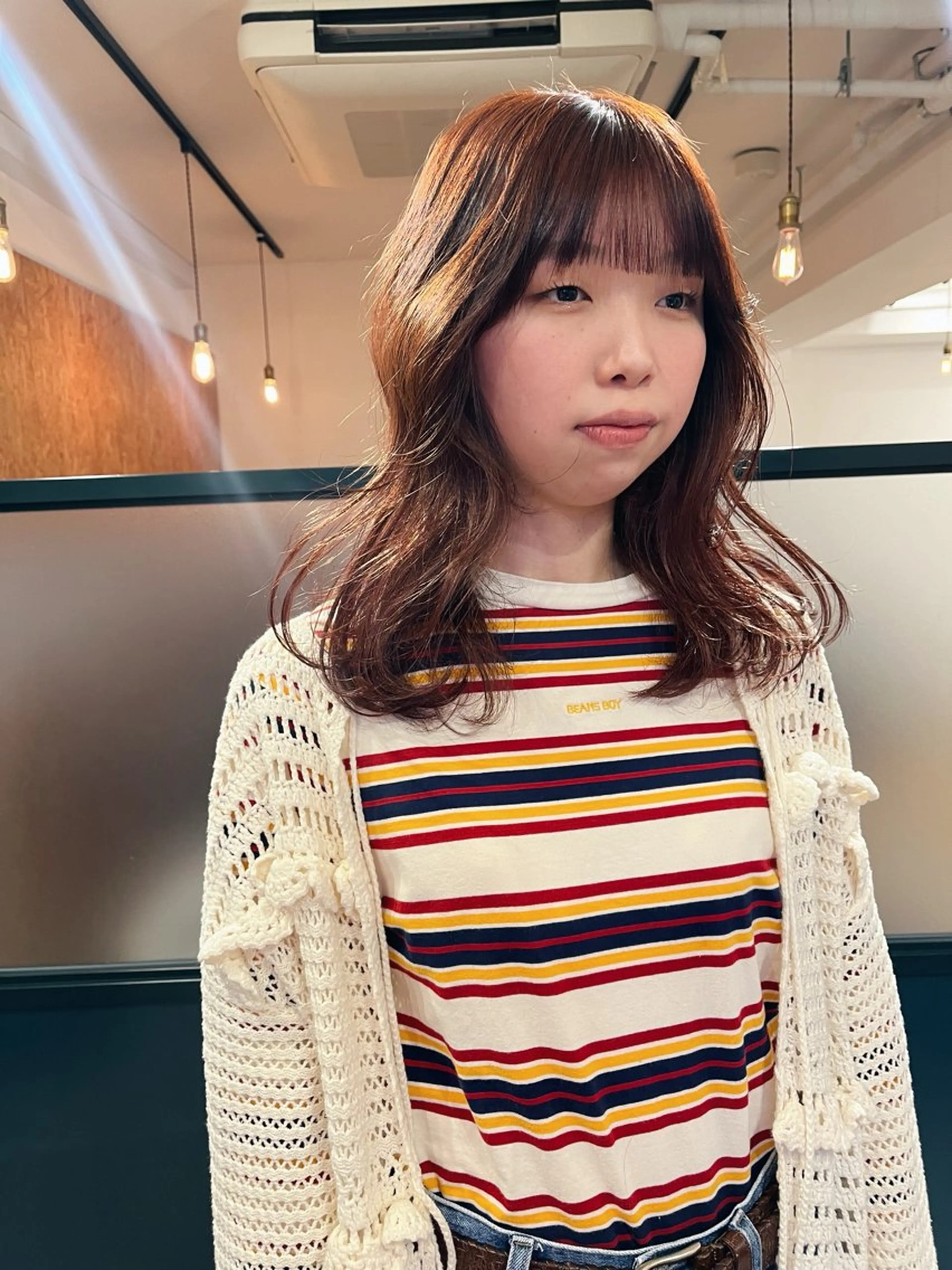 ミディアム カラー 暖色/パーマ 🌼クニトウメイのヘアスタイル