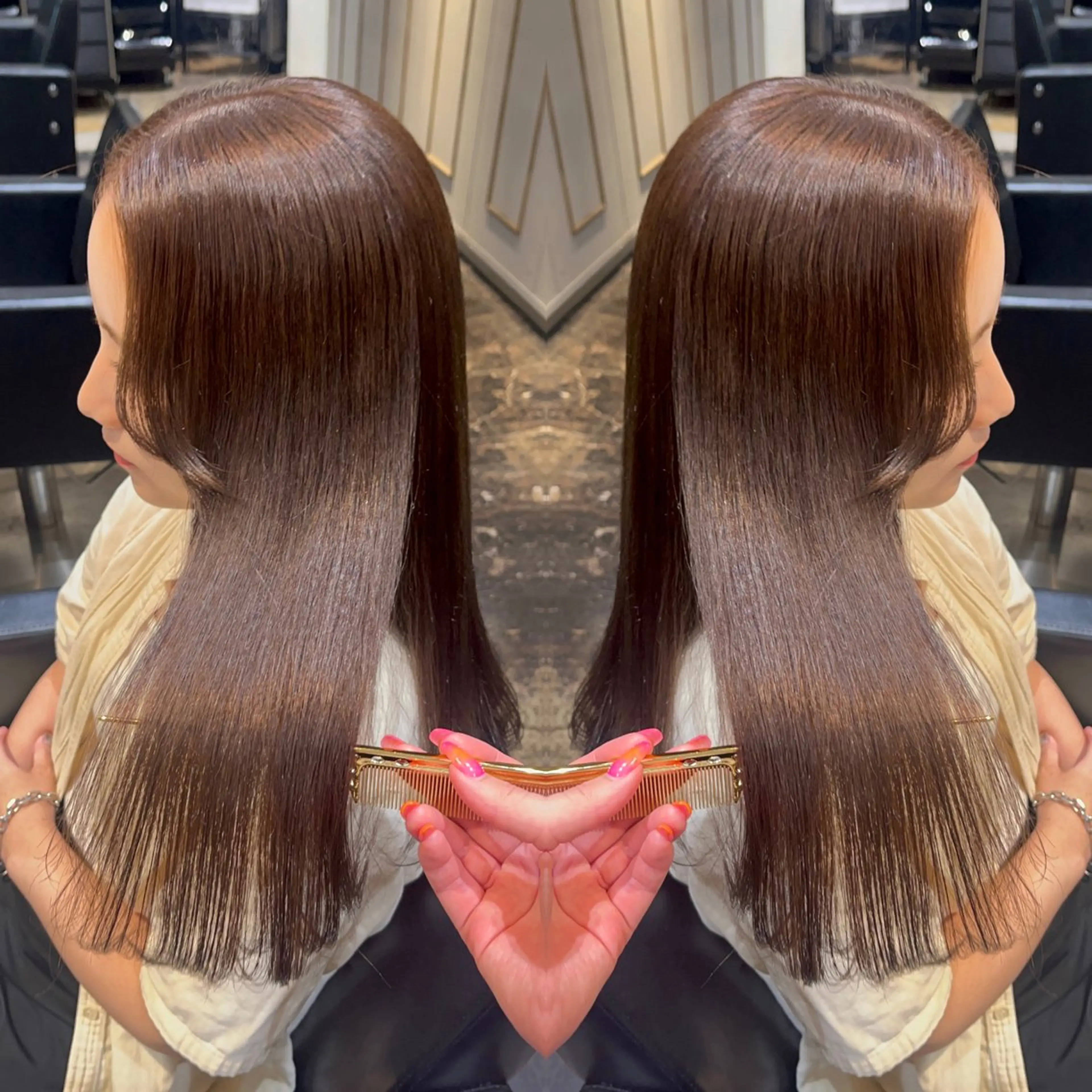 セミロング 縮毛矯正 ENORE所属・【✨艶髪矯正✨】 MINAMIのヘアスタイル