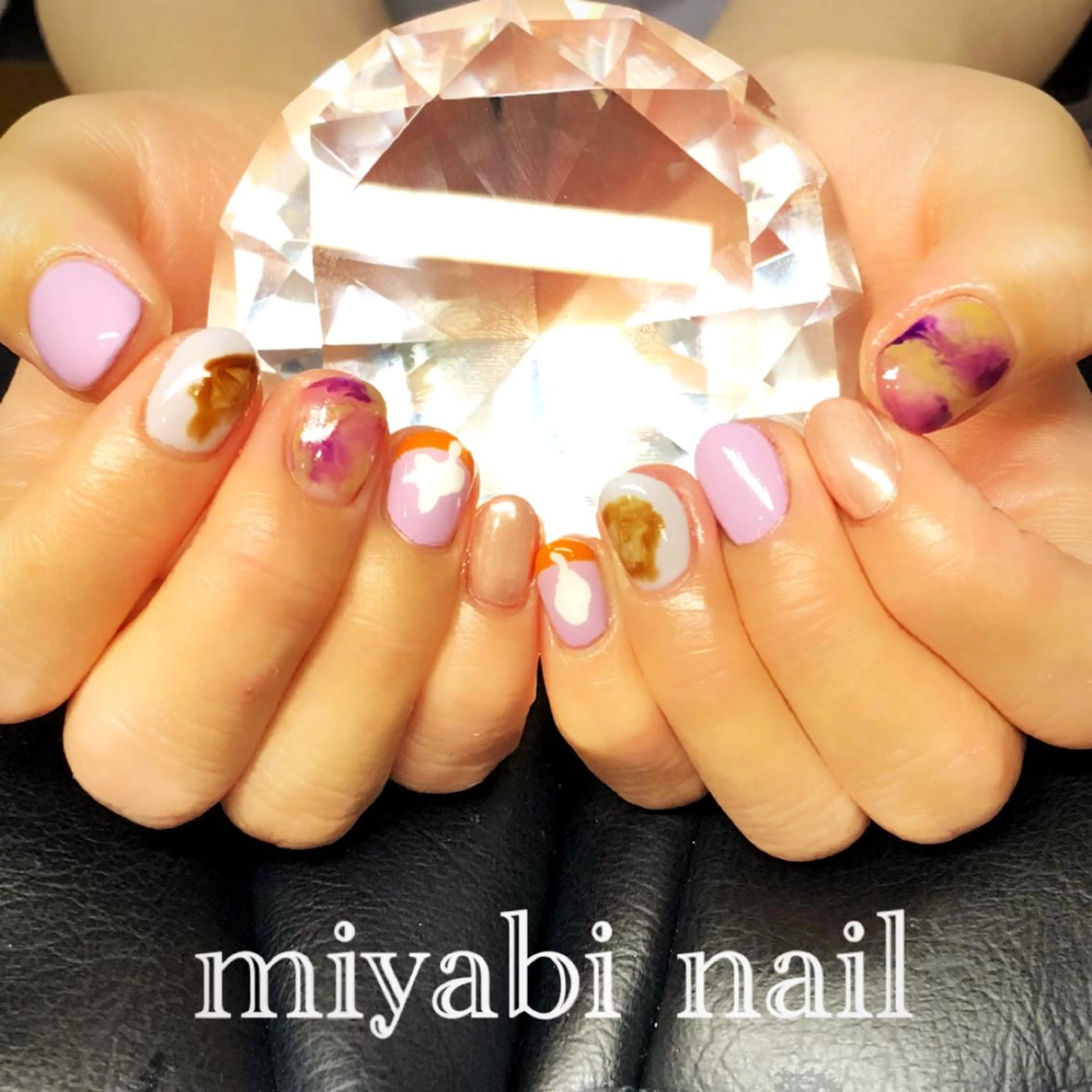 ネイル アートネイル フレンチネイル ミラーネイル 持ち込み ニュアンスネイル ハンドネイル miyabi nail 桂川駅近くのネイルデザイン