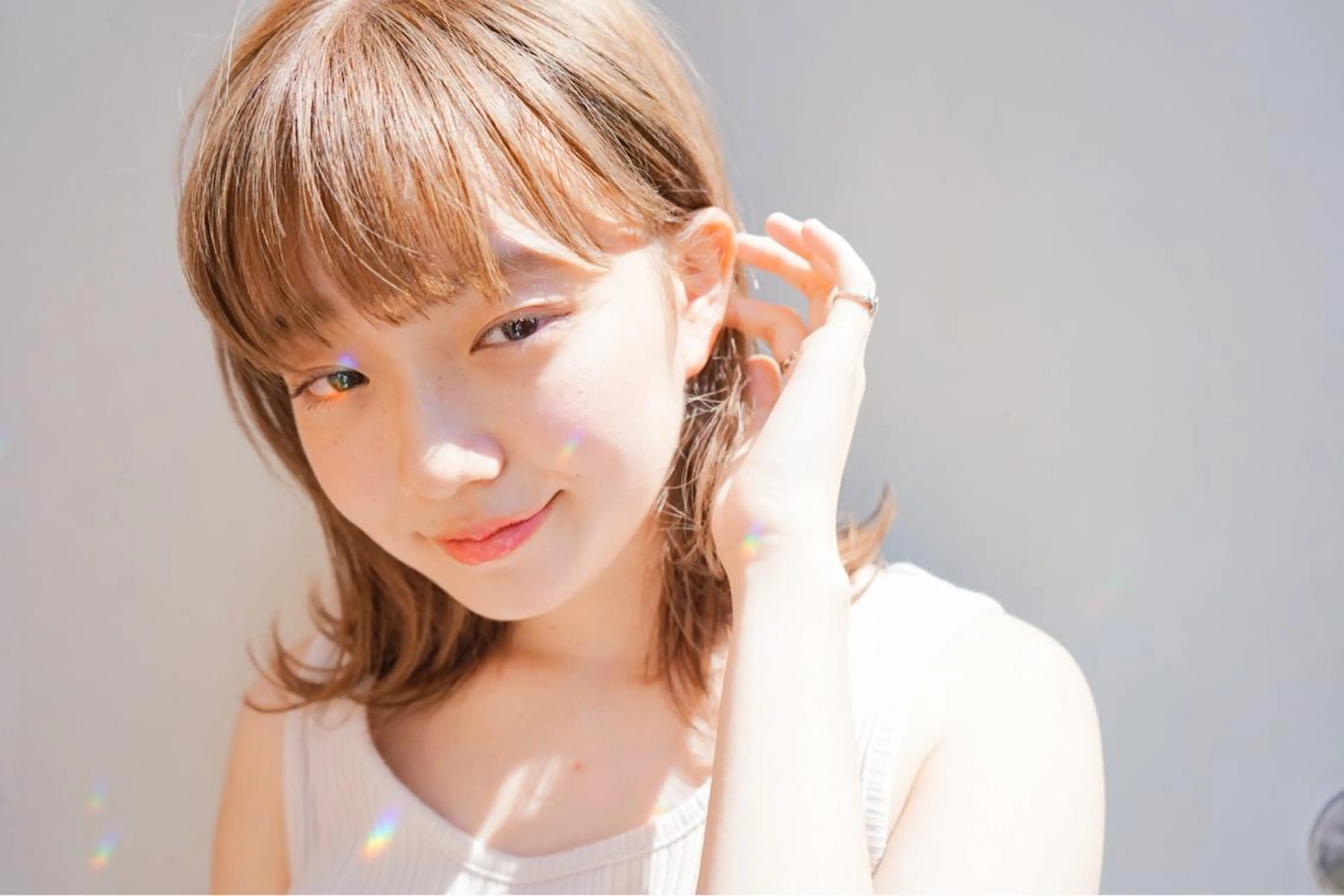ミディアム カラー ミディアムパーマ アッシュ アッシュブラウン ベージュカラー 黒髪 カット ヘアカラー N° jemica 札幌のヘアスタイル