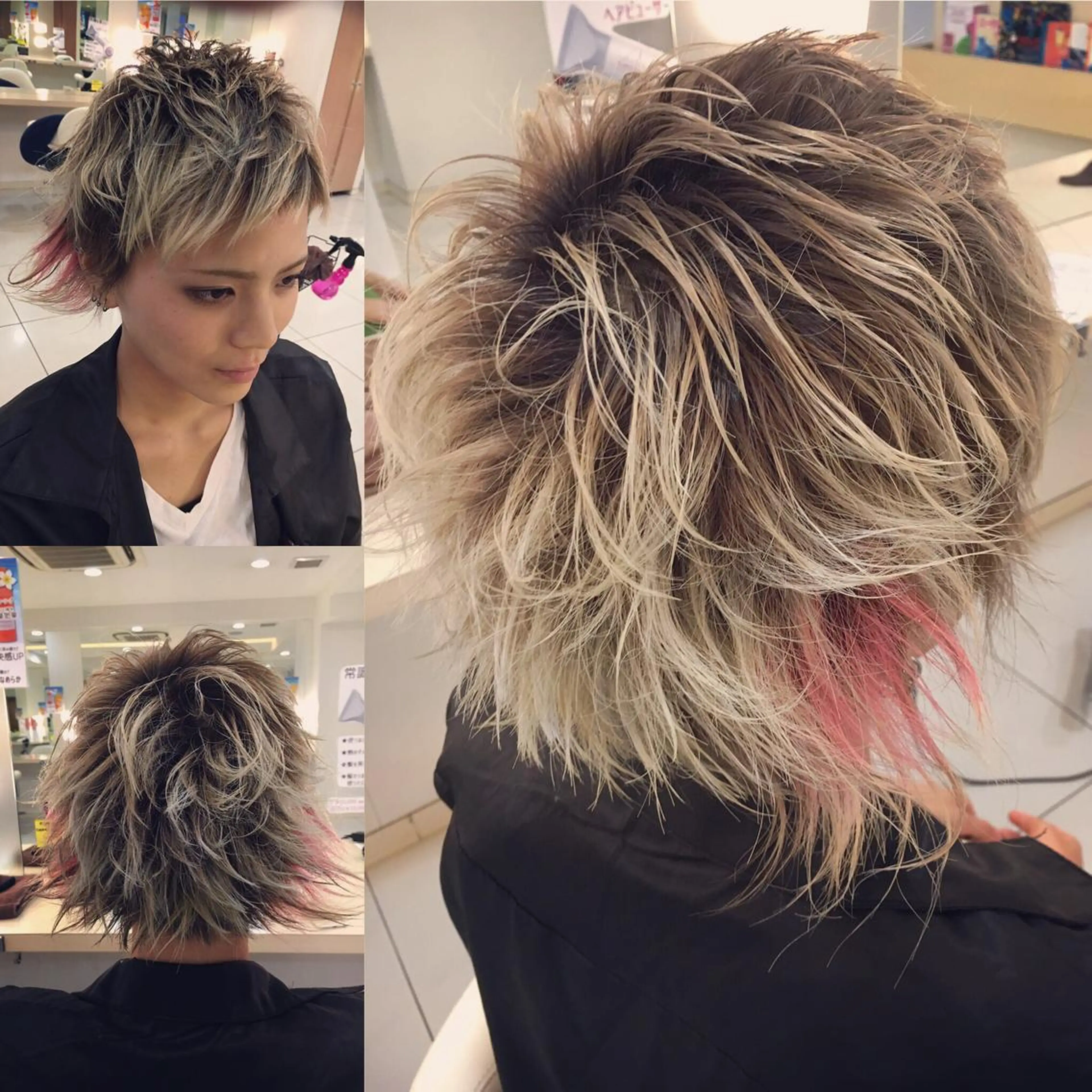 ショート カラー ベージュカラー ハイトーンカラー ピンクカラー ノアヘアデザイン町田店所属・ショートヘア特化 mayaのヘアスタイル