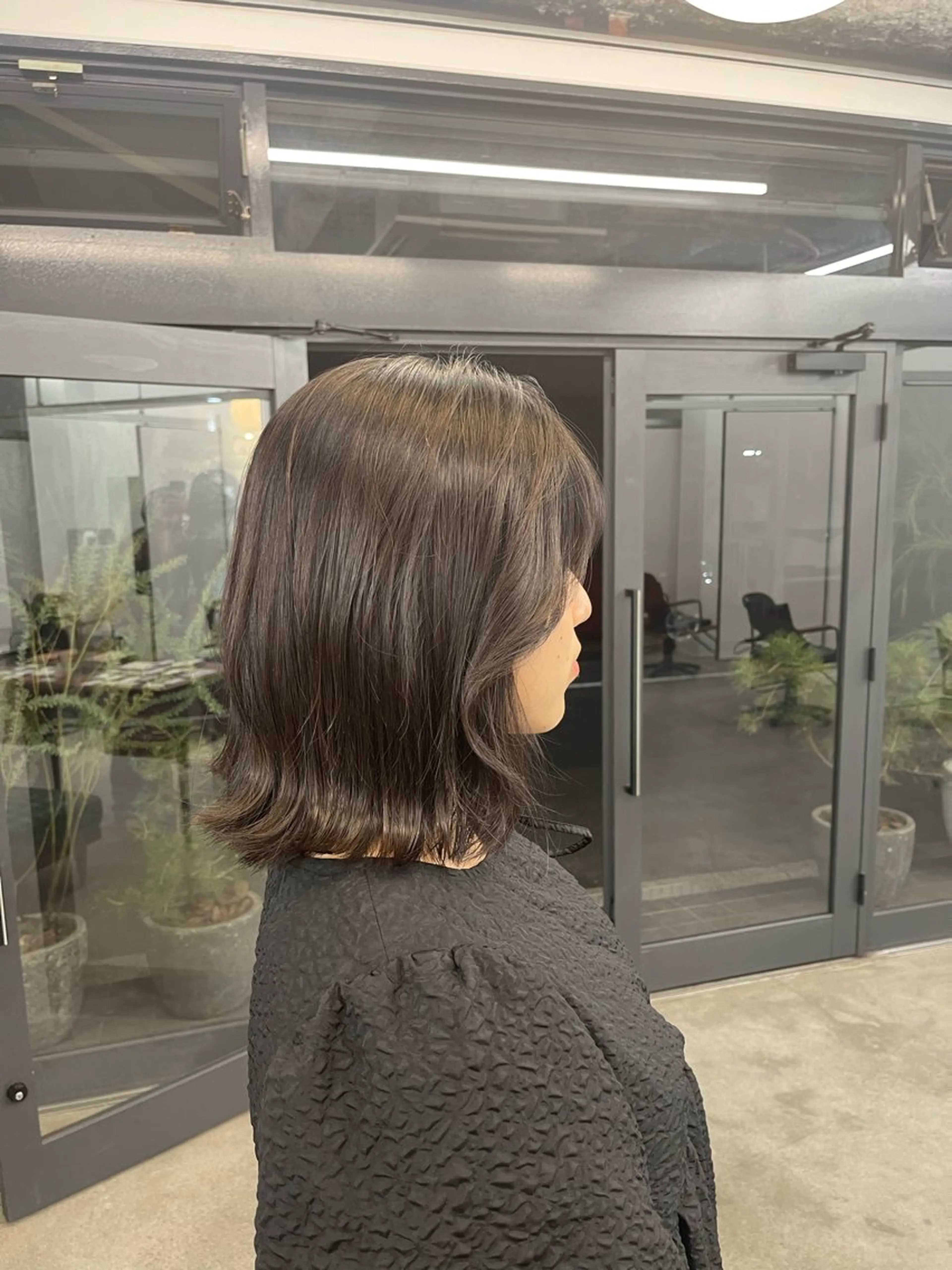 ミディアム イージーパーマ募集 平口はのんのヘアスタイル