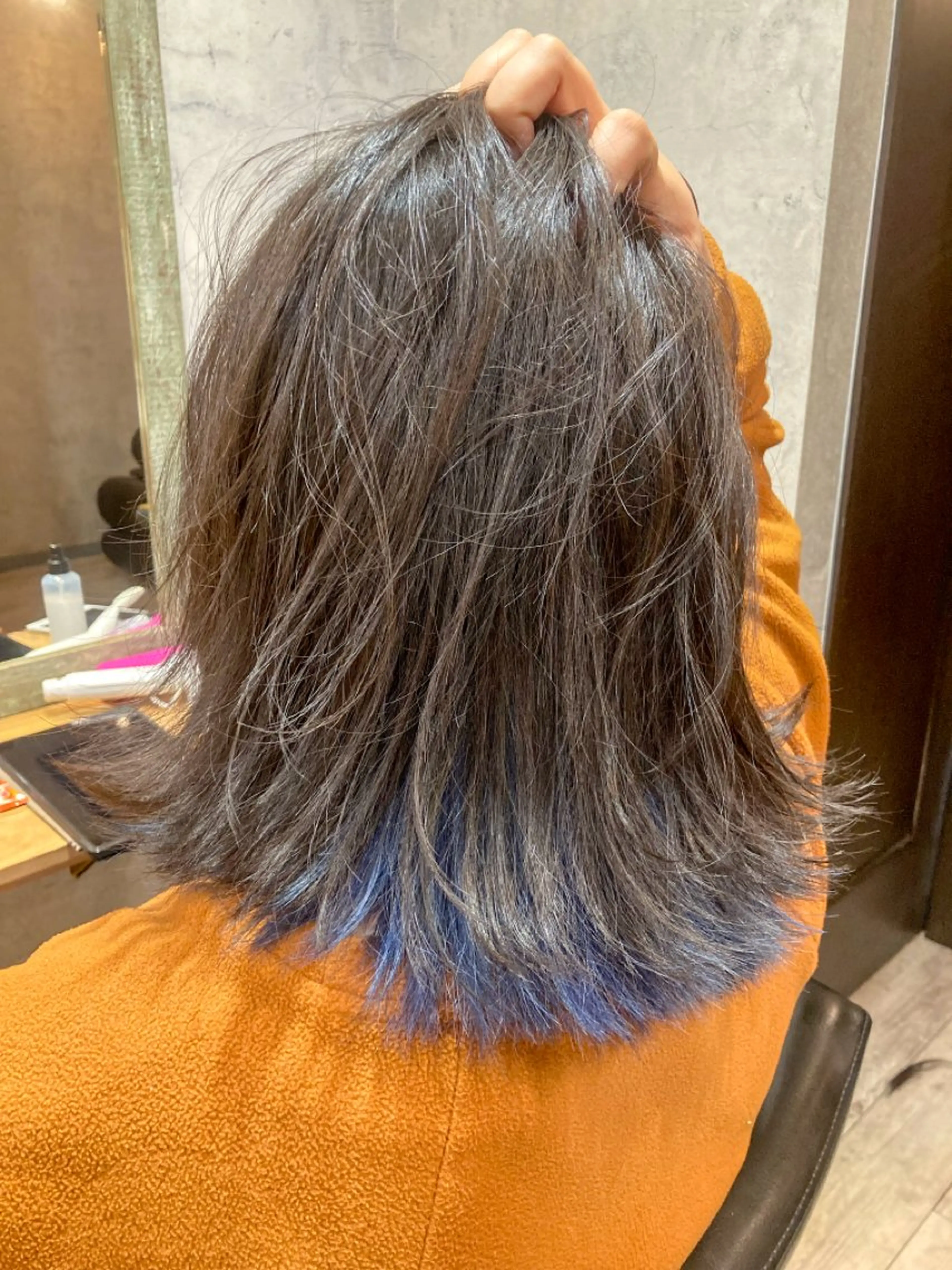 ミディアム カラー ブルーカラー イルミナカラー 中西 将🌈"たすく"のヘアスタイル