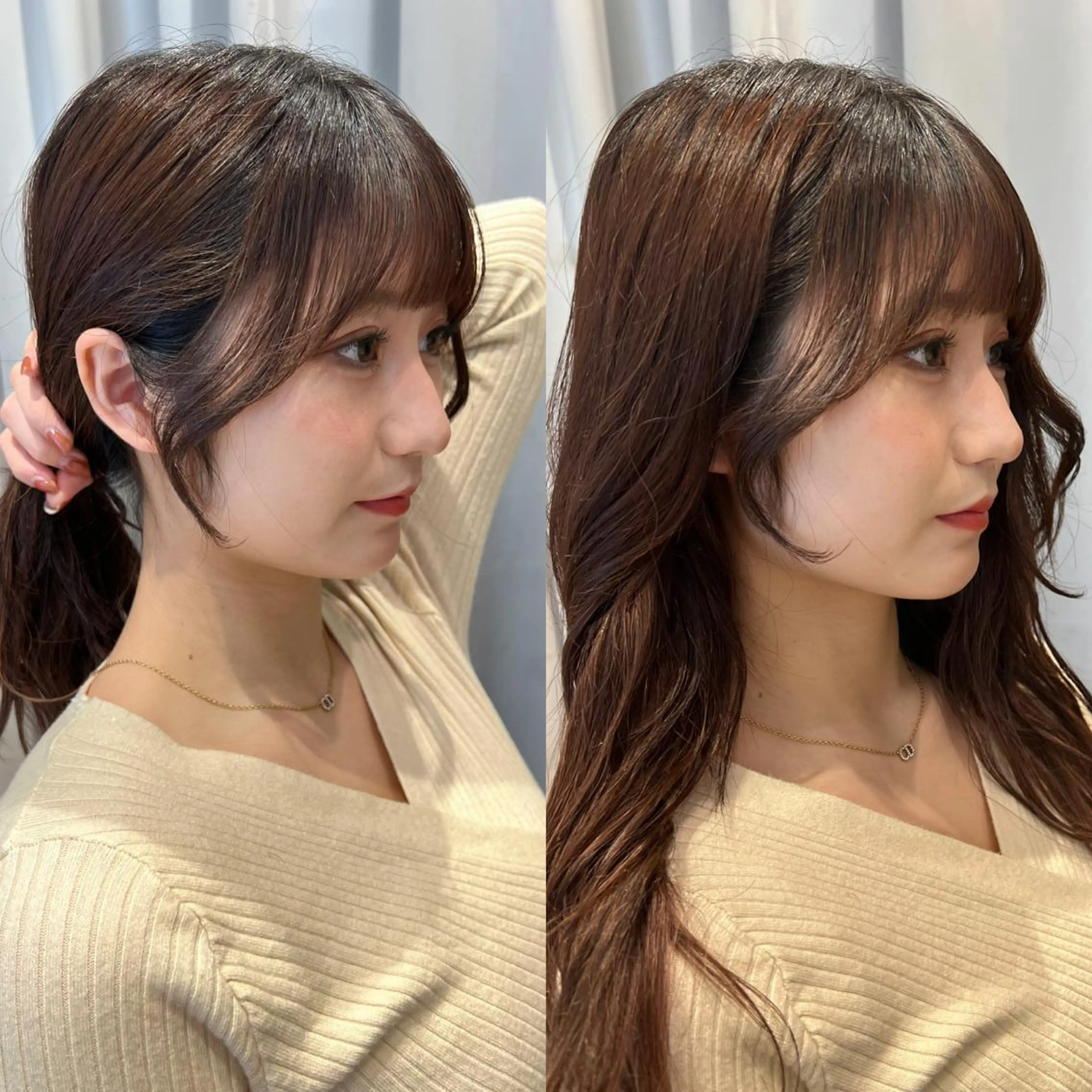 ロング カット 顔周り🇰🇷韓国 レイヤー/いづみ💞のヘアスタイル