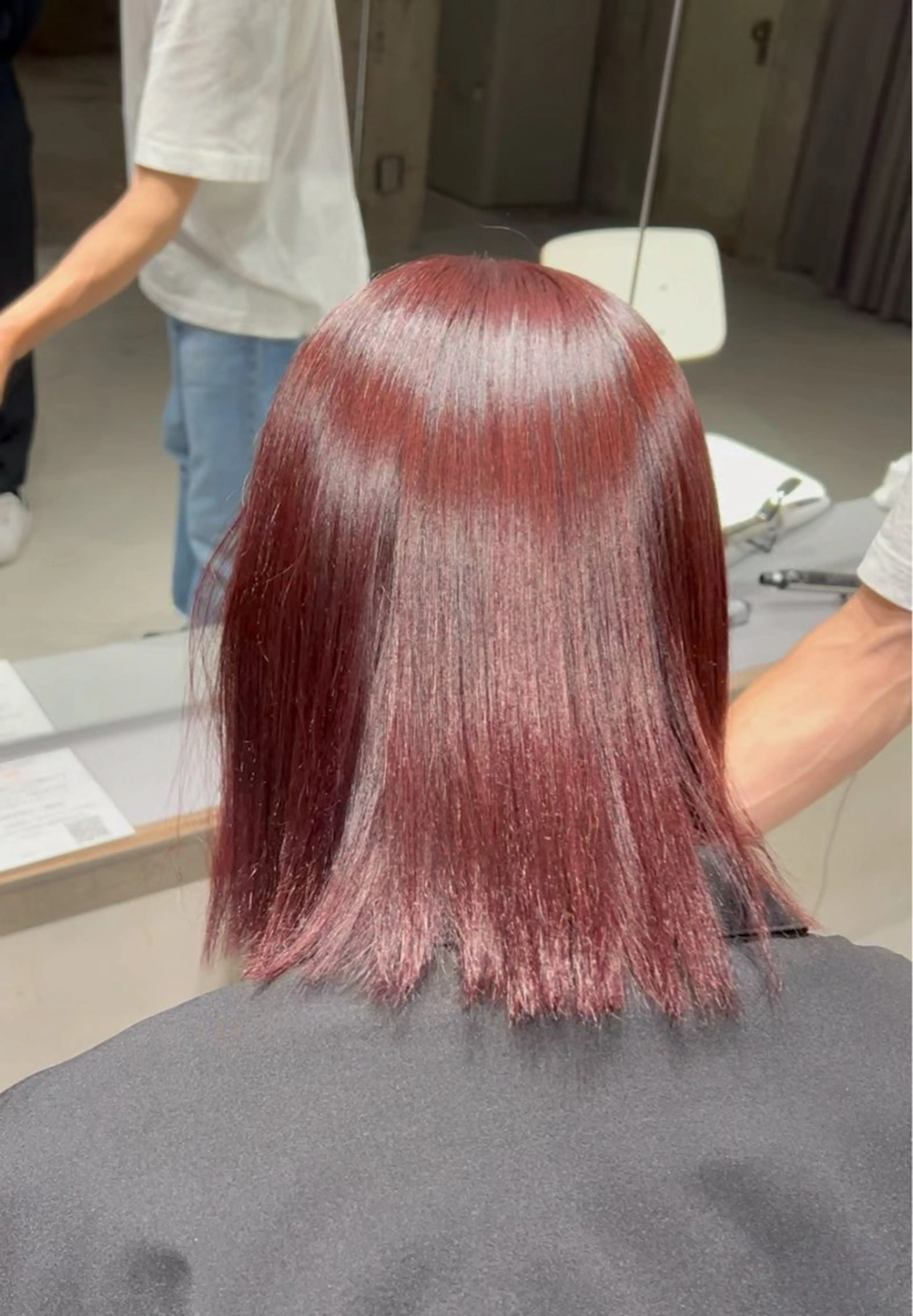 ミディアム カラー ブリーチ ブリーチなしカラー ヘアカラー 玉置 七海のヘアスタイル