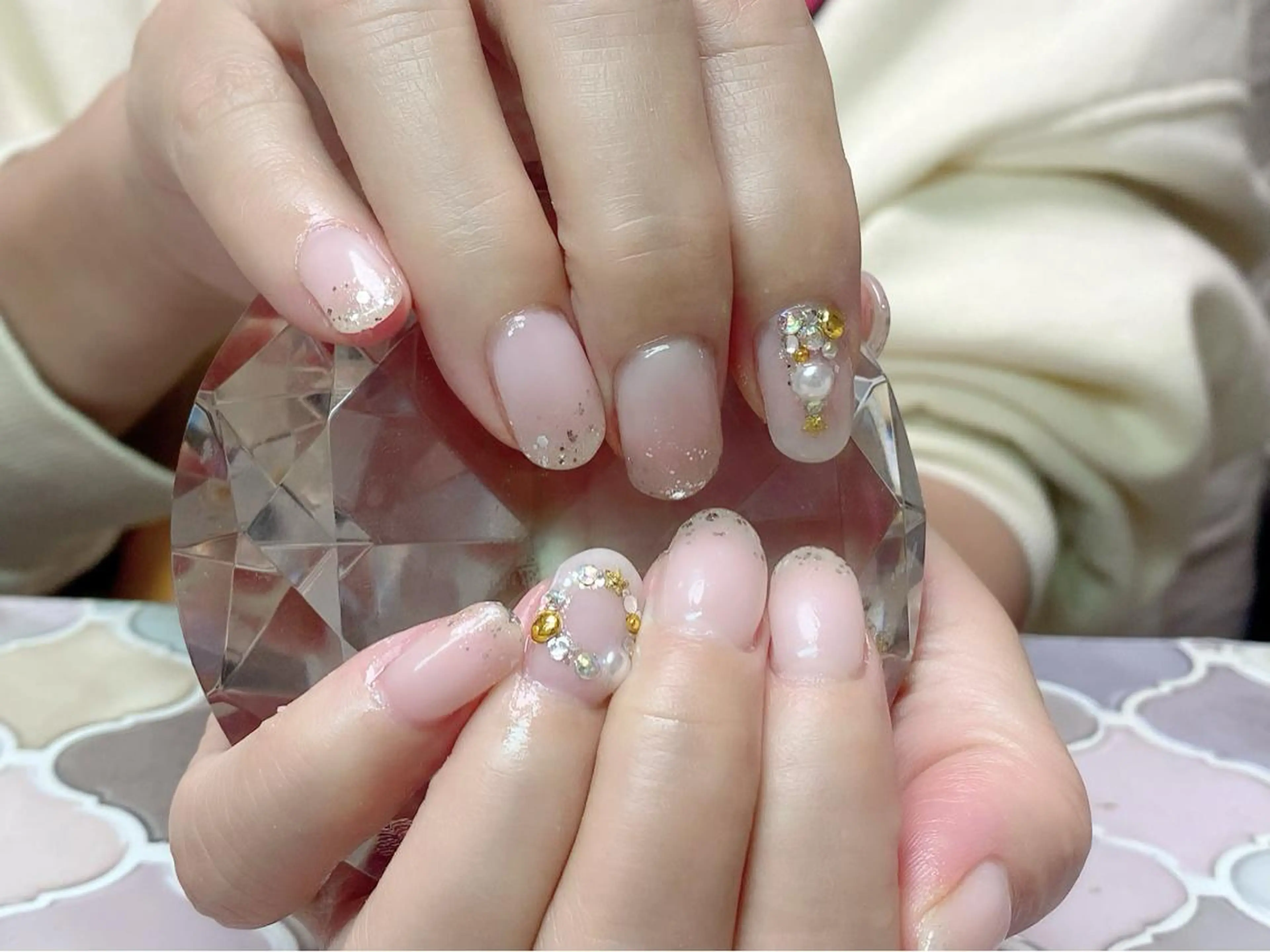 ネイル 痛ネイル/ワンホン/ フィルイン/長さだしのネイルデザイン