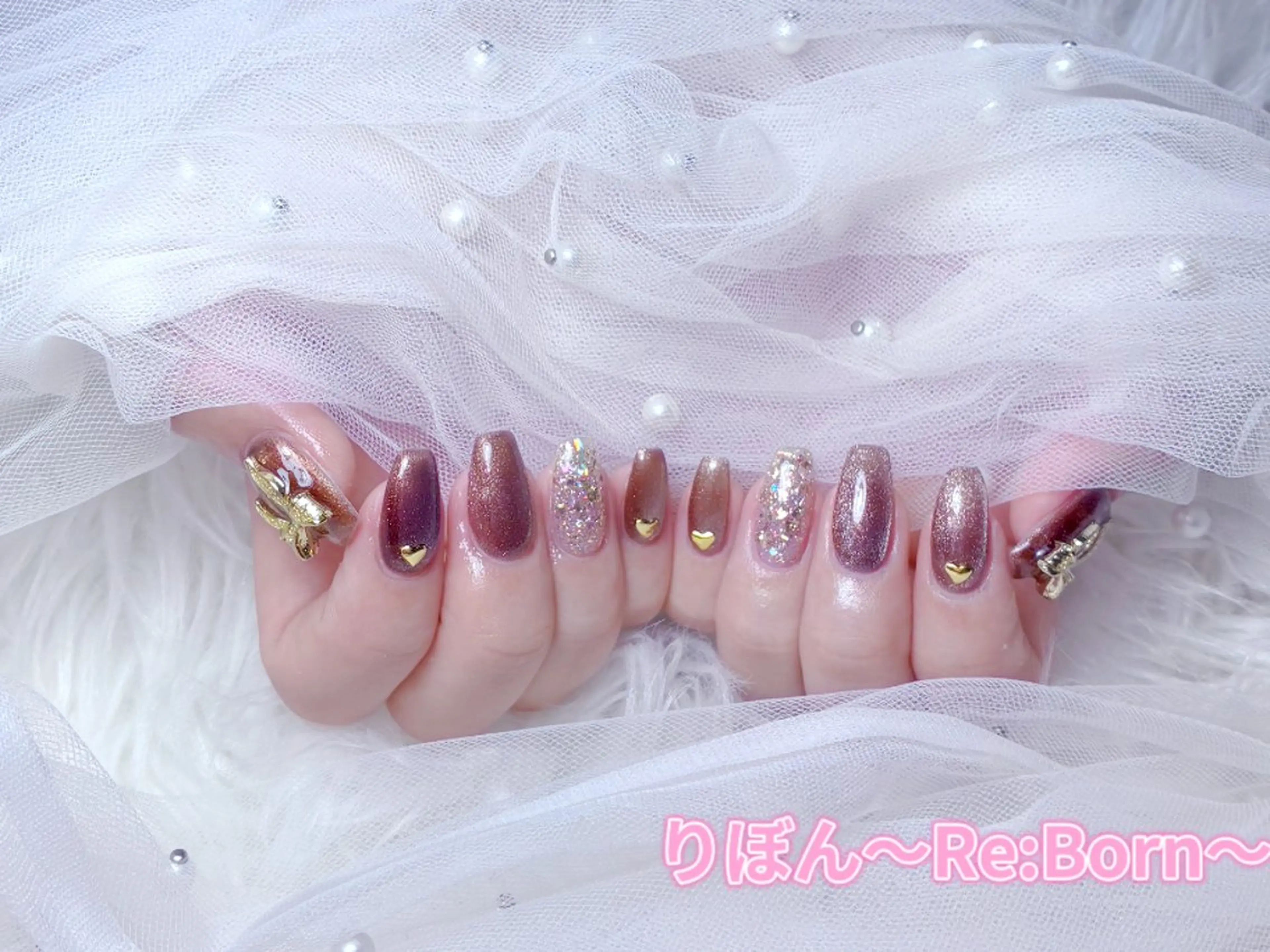 ミディアム りぼん Re:Bonrのネイルデザイン