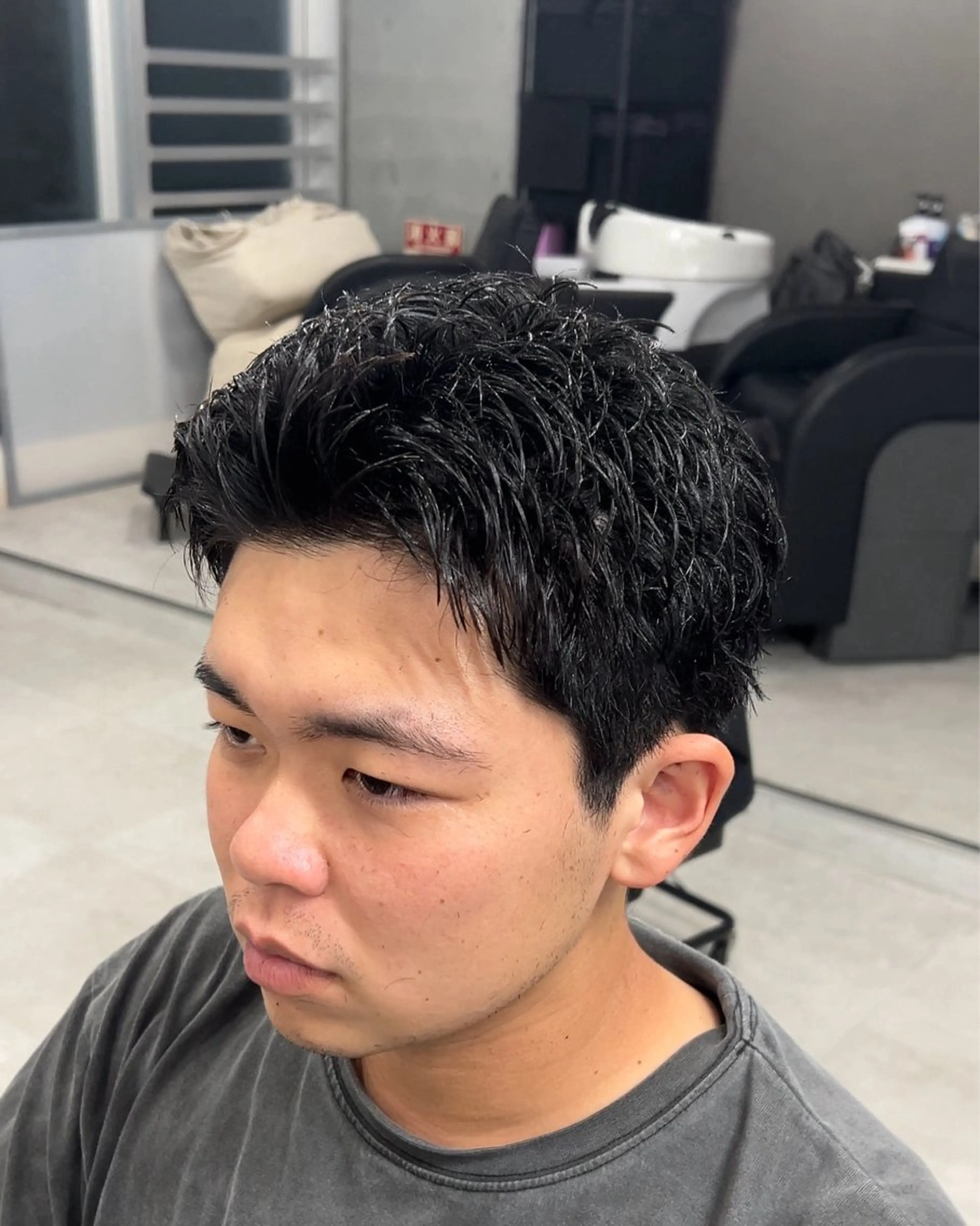 メンズ カット トリートメント ヘッドスパ ヘアセット カズキ🌼/ 曲がる縮毛矯正のヘアスタイル