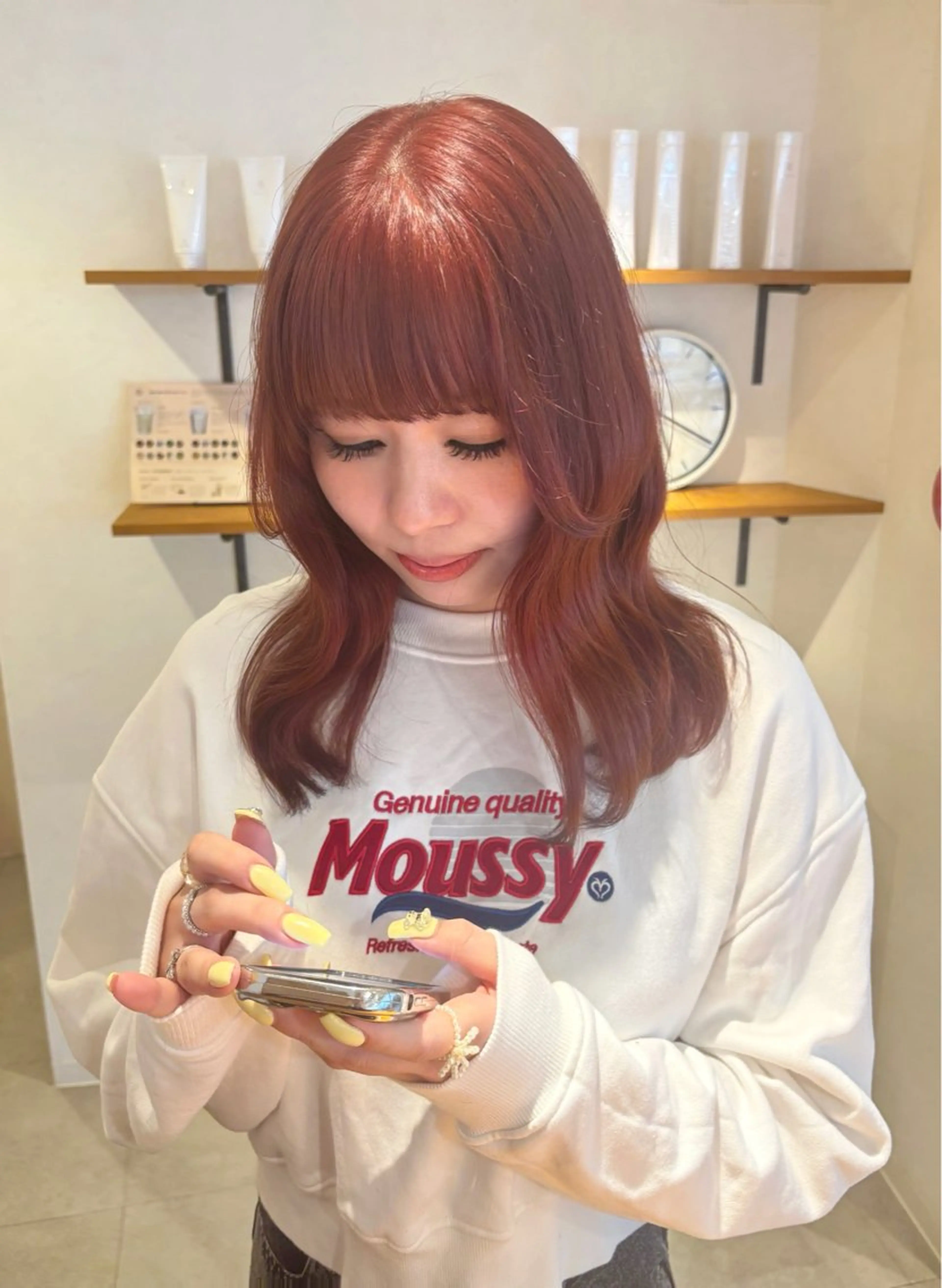 ミディアム ヘアカラー 女性専用サロン iiro所属・hina/透明感🍒 【元町】のヘアスタイル