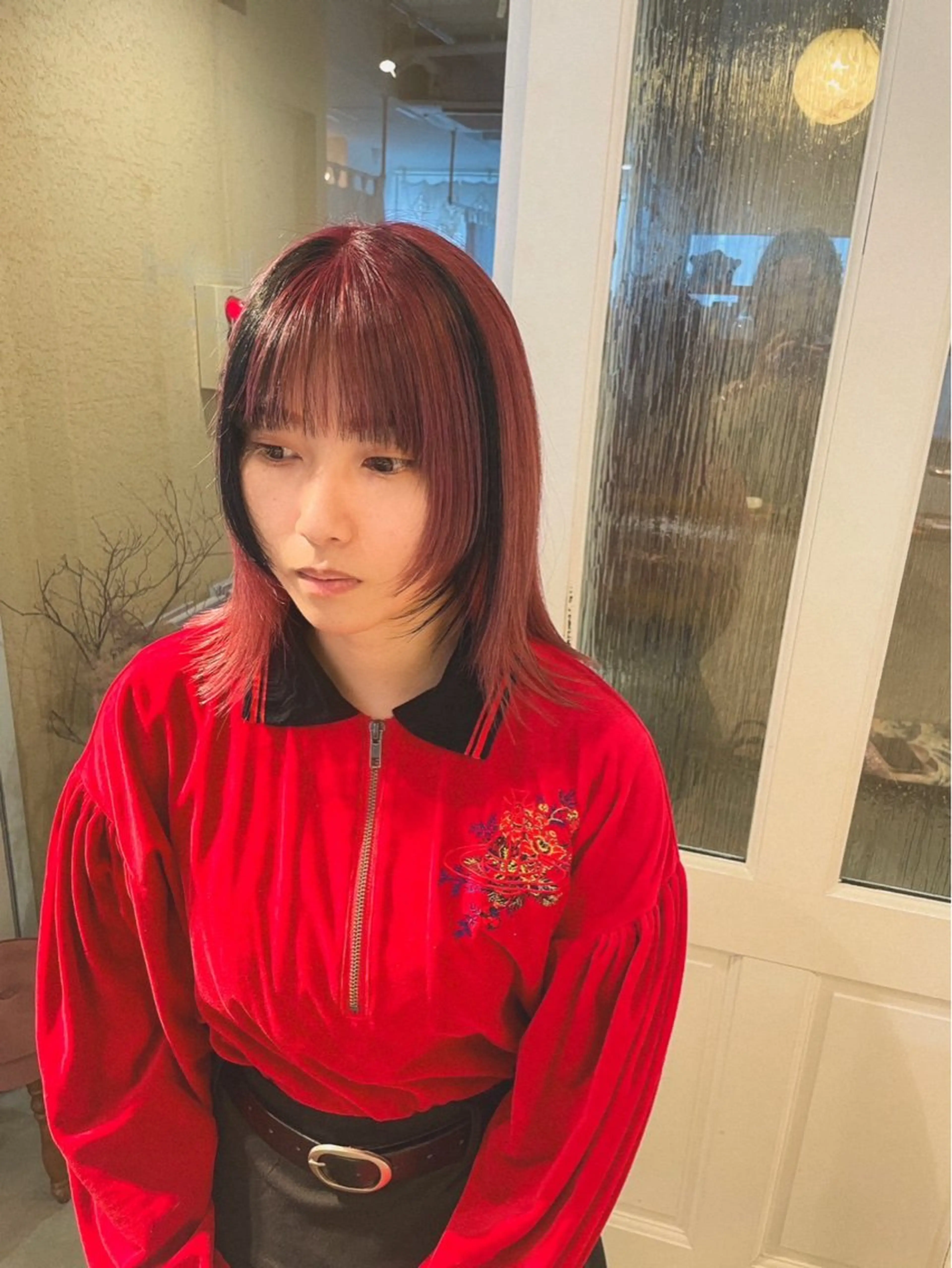 ミディアム カラー ヘアカラー かとう りなのヘアスタイル