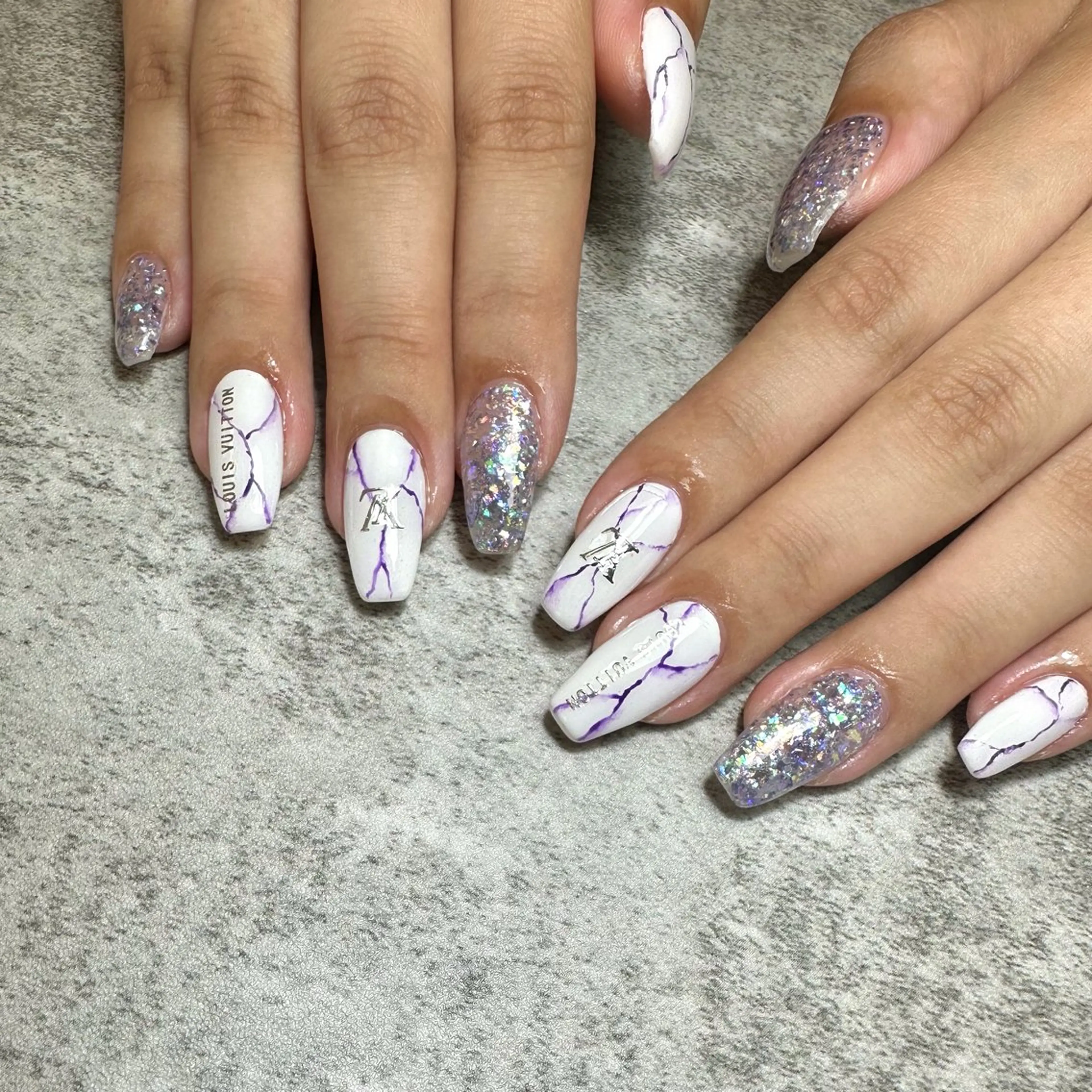 ネイル 大理石ネイル(マーブル) パープル Mii nailのネイルデザイン