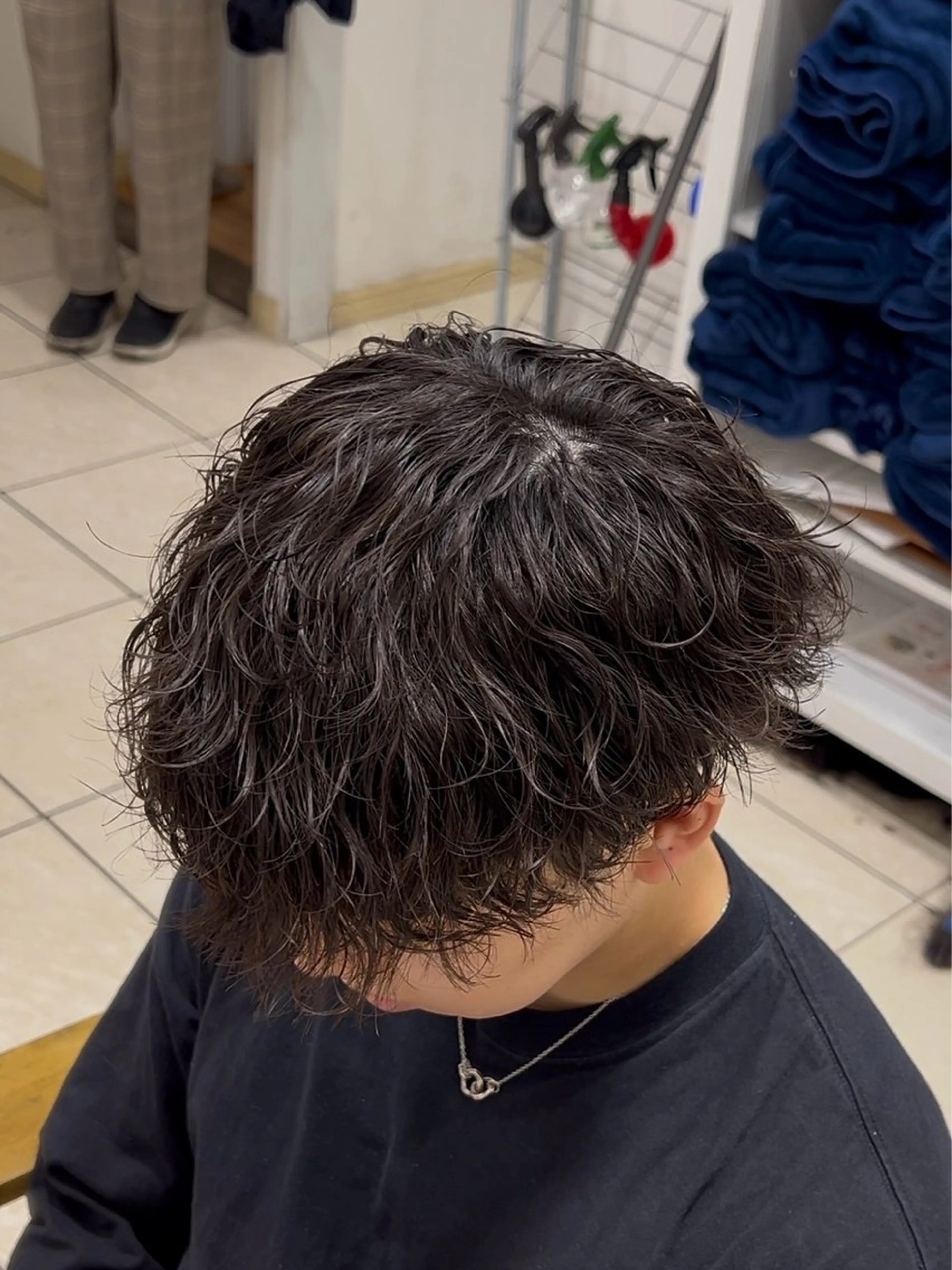 ショート パーマ メンズ メンズパーマ カット パーマ メンズ特化/勝田駅/ 佐和駅/鈴木輝瑠/のヘアスタイル
