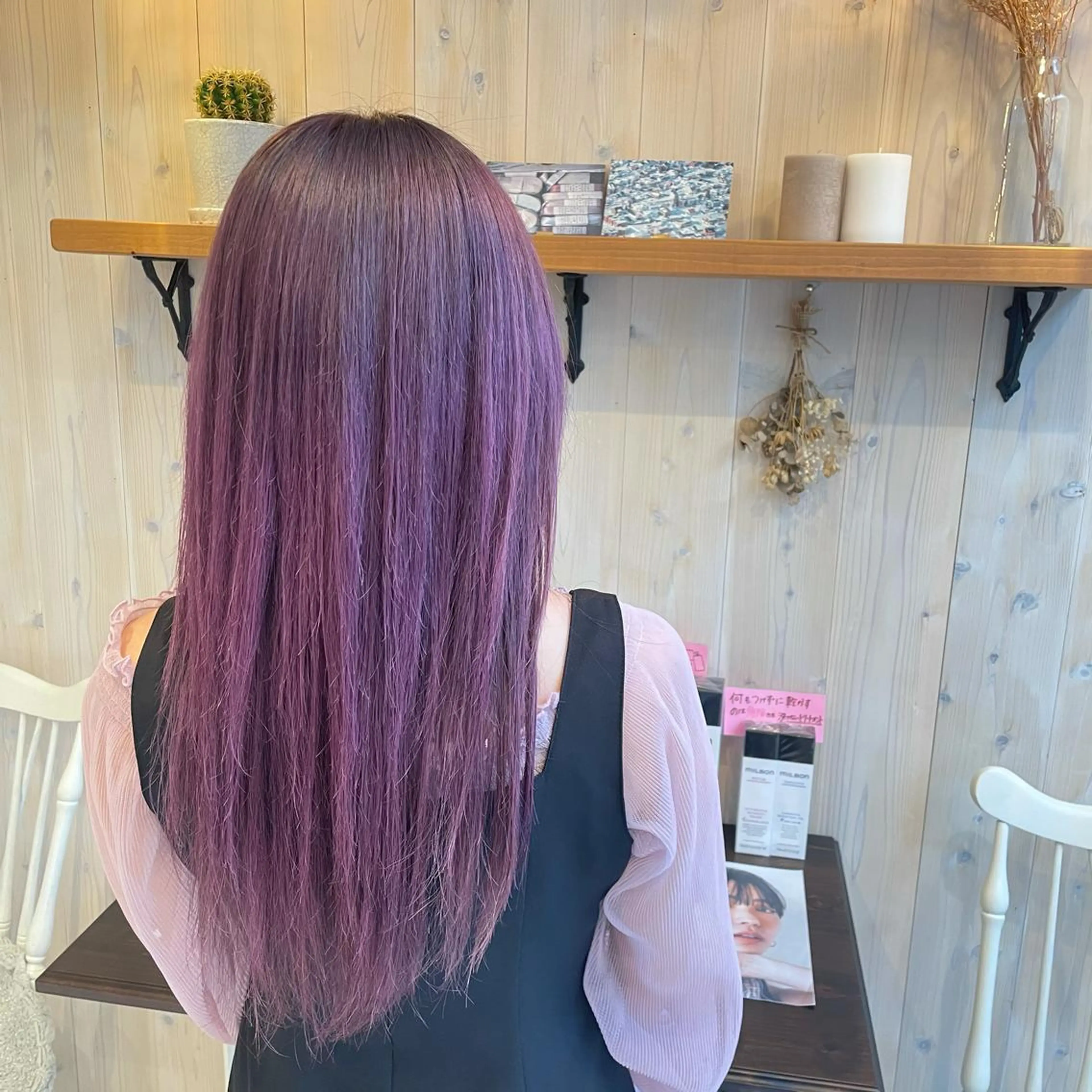 ロング カラー ブリーチ ピンクカラー ピンクパープル パープルカラー 透明感カラー/ 寺田千雅子のヘアスタイル